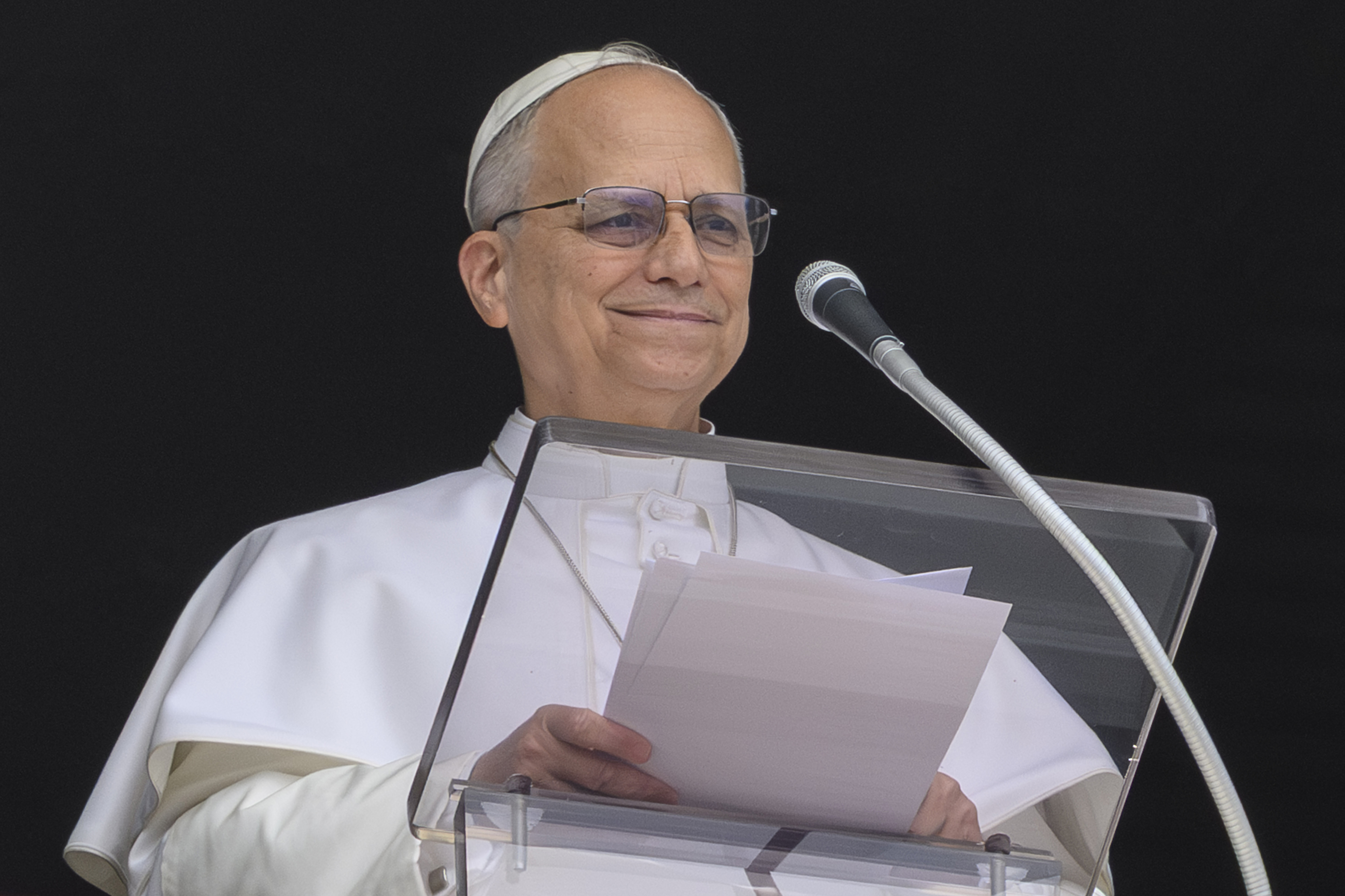 Pope Leo XIV addresses the faithful gathered in Saint Peter’s Square for the Regina Caeli on April 12, 2026 in Vatican City | Source: Getty Images