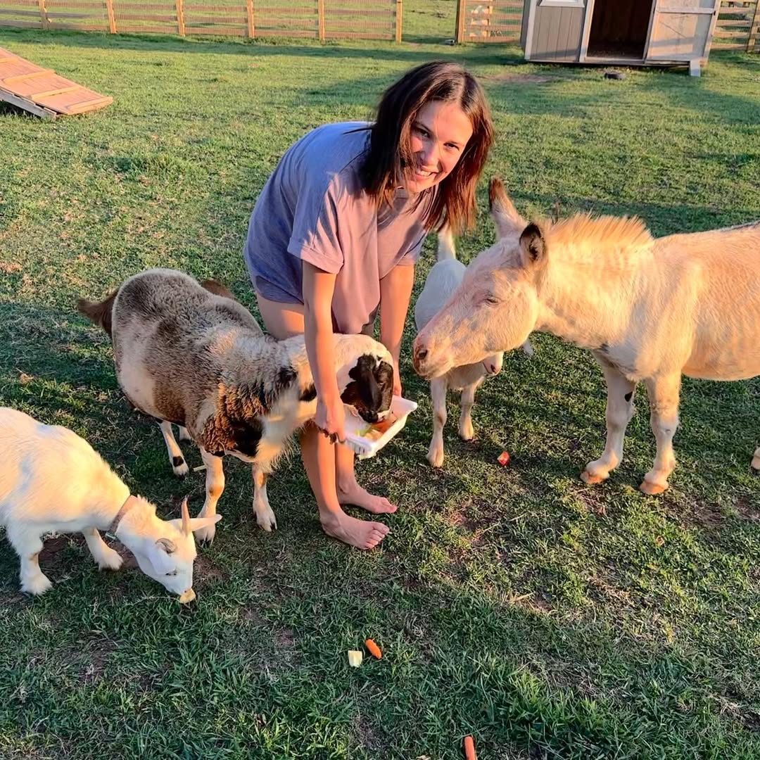 Millie Bobby Brown Bongiovi with her farm animals from a post dated September 24, 2023. | Source: Instagram/milliebobbybrown
