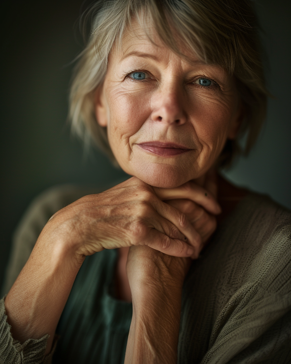 A smiling older woman | Source: Midjourney