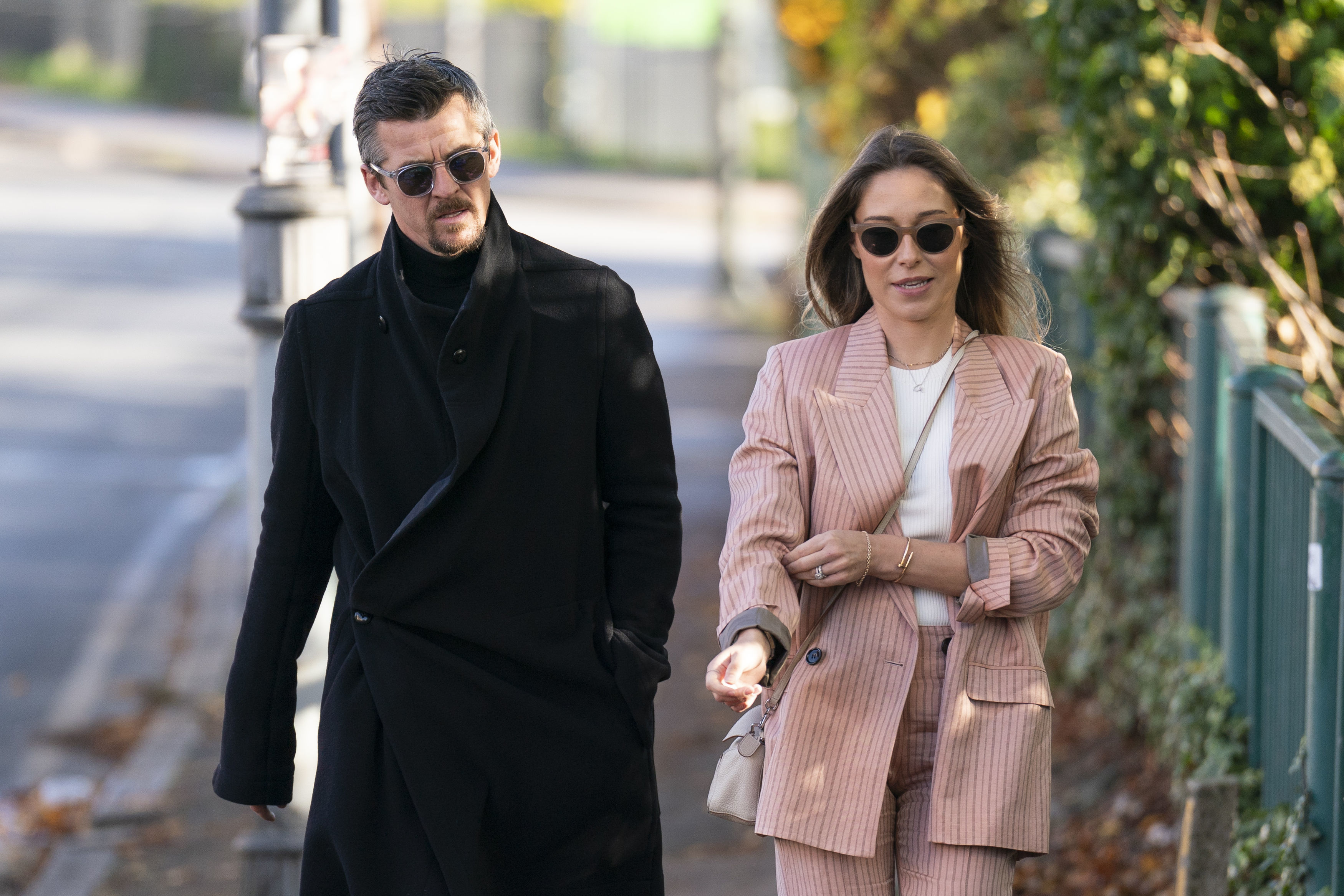 oey Barton (left) arrives at Wimbledon Magistrates' Court with his wife Georgia on 31 October 2022. | Source: Getty Images