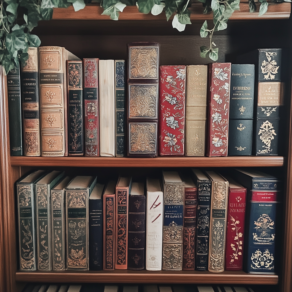 A close up of a bookshelf | Source: Midjourney