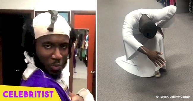 This young man dancing around a costume shop went viral