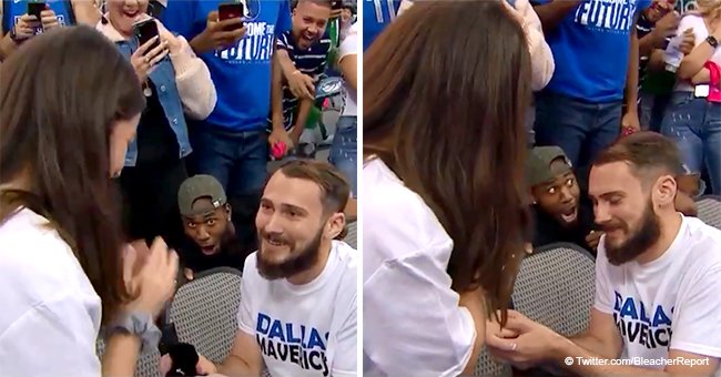 Man hilariously photobombs Dallas Mavericks game proposal in viral video