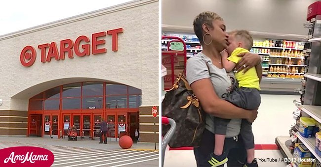 Mom was shopping with 2 kids when they started crying. Then a stranger picked up her son