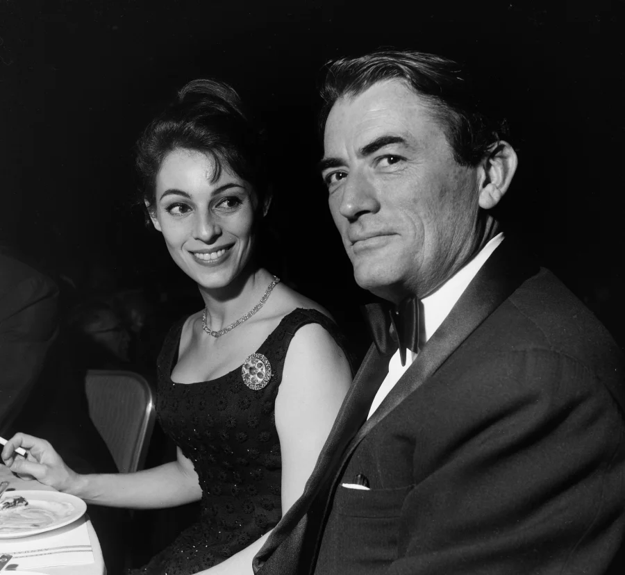 Actor Gregory Peck and his wife Veronique Passani attend an event in Los Angeles in 1961 | Source: Getty Images