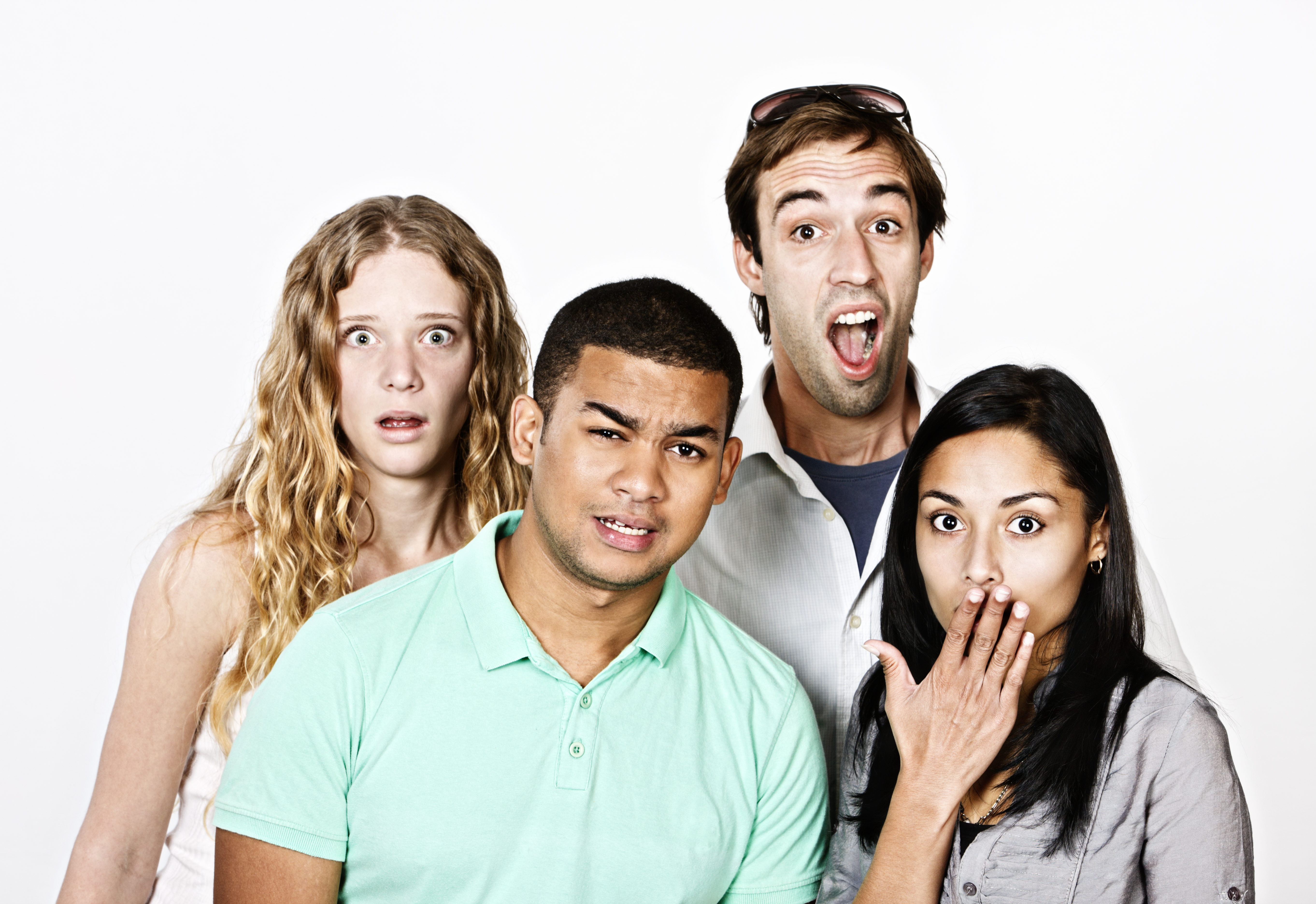 People react in shock and surprise at something | Source: Getty Images