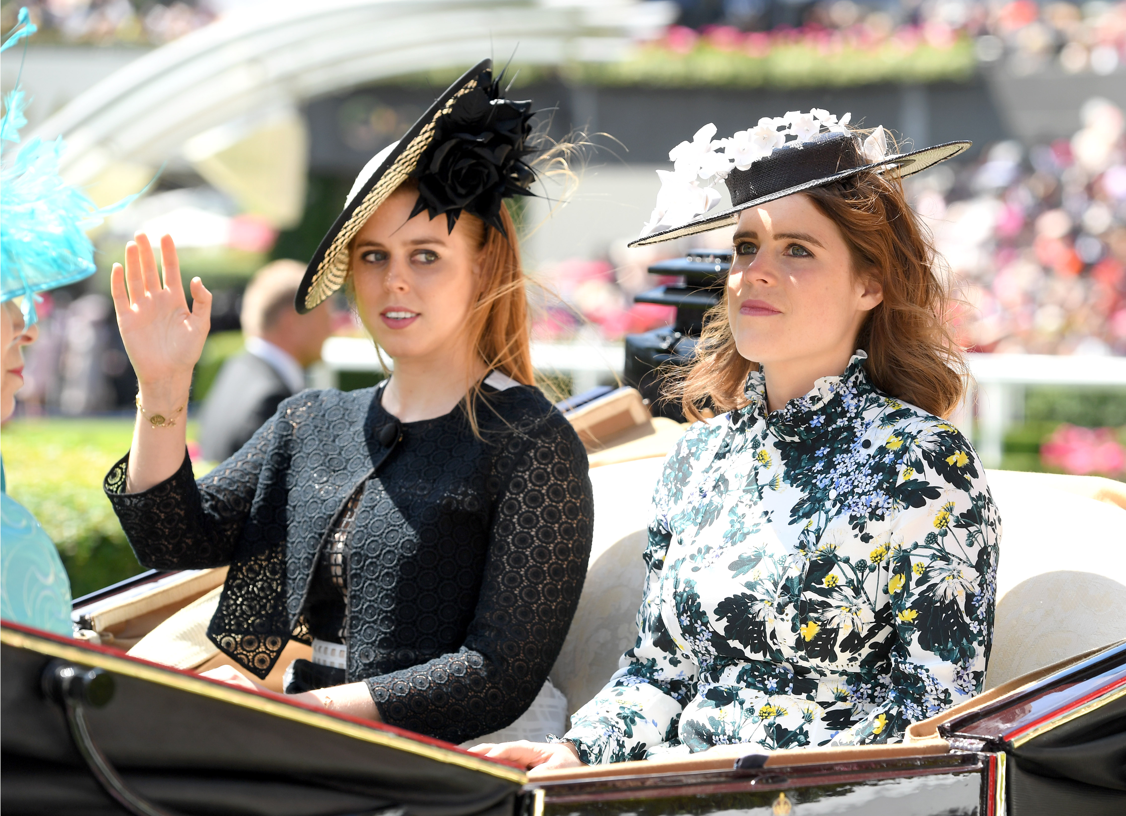 Princess Beatrice of York and Princess Eugenie of York attend Royal Ascot Day 3 at Ascot Racecourse on 21 June 2018 in Ascot, United Kingdom. | Source: Getty Images