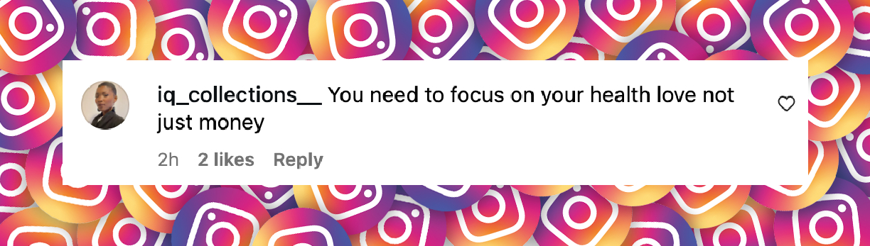 A netizen's comment on Kim Kardashian's health diagnosis, posted on October 23, 2025. | Source: Instagram/people