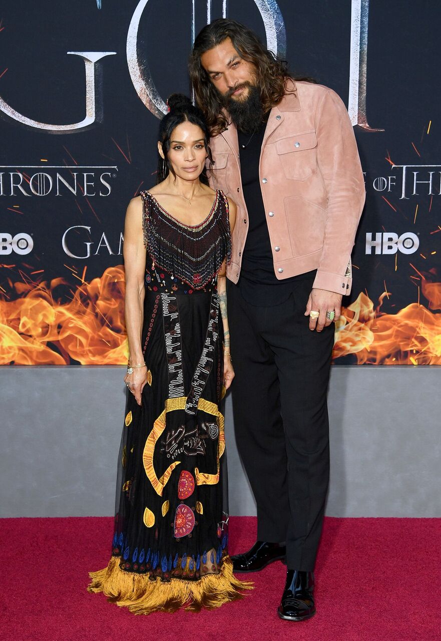 Lisa Bonet and Jason Momoa attend the "Game of Thrones" premiere. | Source: Getty Images