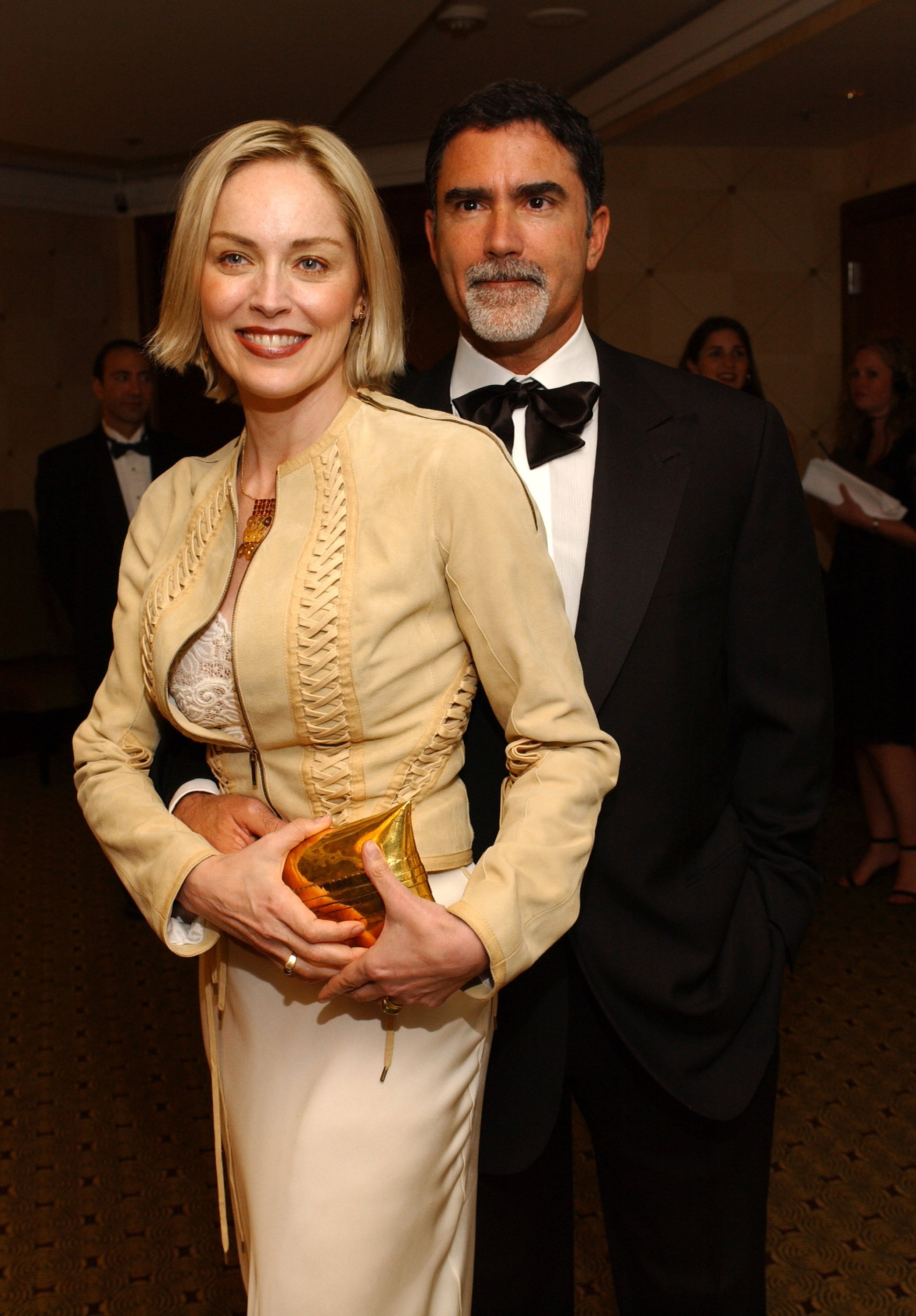 Sharon Stone and Phil Bronstein at the 45th San Francisco International Film Festival - Film Society Awards Night in San Francisco, California, on April 25, 2002. | Source: Arun Nevader/WireImage/Getty Images