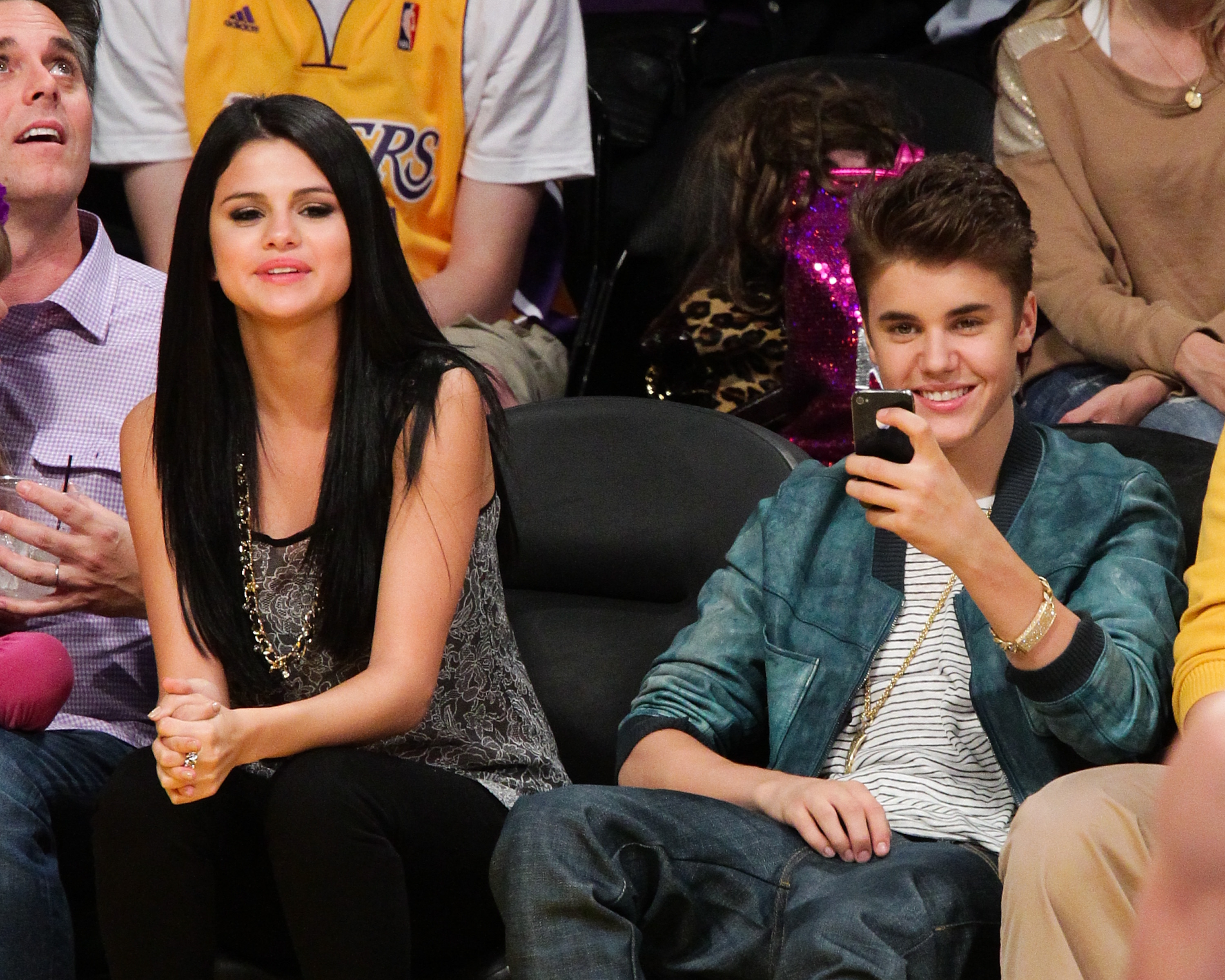Selena Gomez and Justin Bieber on April 17, 2012 in Los Angeles, California. | Source: Getty Images