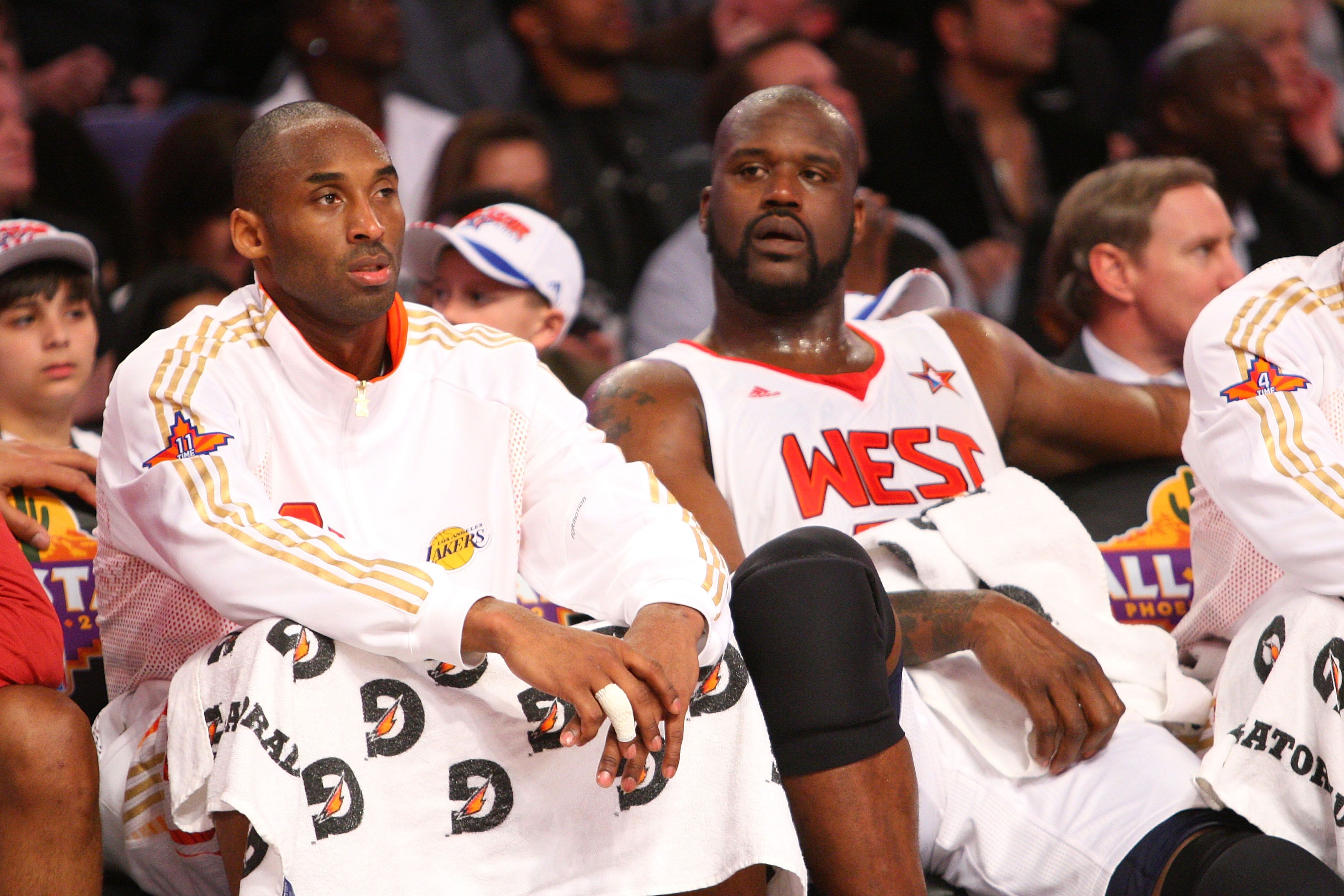 Shaquille O'Neal and Kobe Bryant at the 2009 NBA All-Star Game/ Source: Getty Images