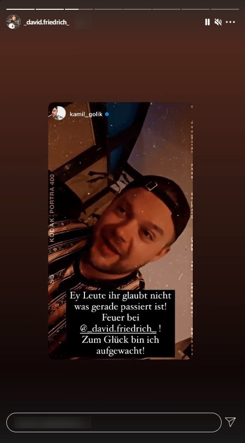 Davids Freund Kamil Golik erzählt den Vorfall | Quelle: Instagram/_david.friedrich_