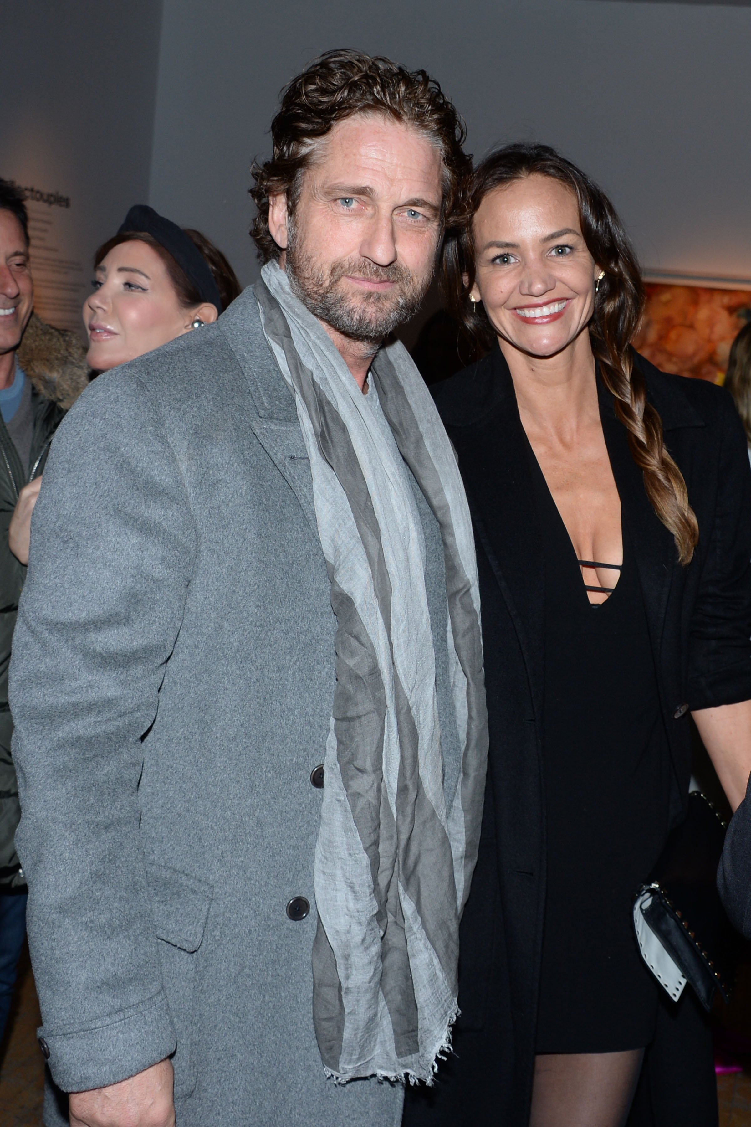 Gerard Butler and Morgan Brown at Sony Pictures Classics And The Cinema Society Host The After Party For "The Burnt Orange Heresy" at New York Academy of Art on March 5, 2020 in New York City. | Source: Getty Images
