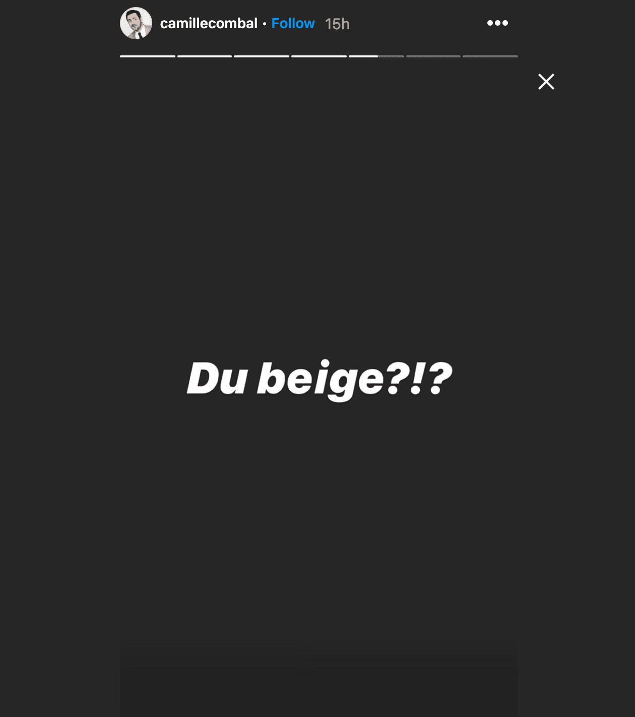 Capture d'écran de la story de Camilli Combal | camillecombal - Instagram