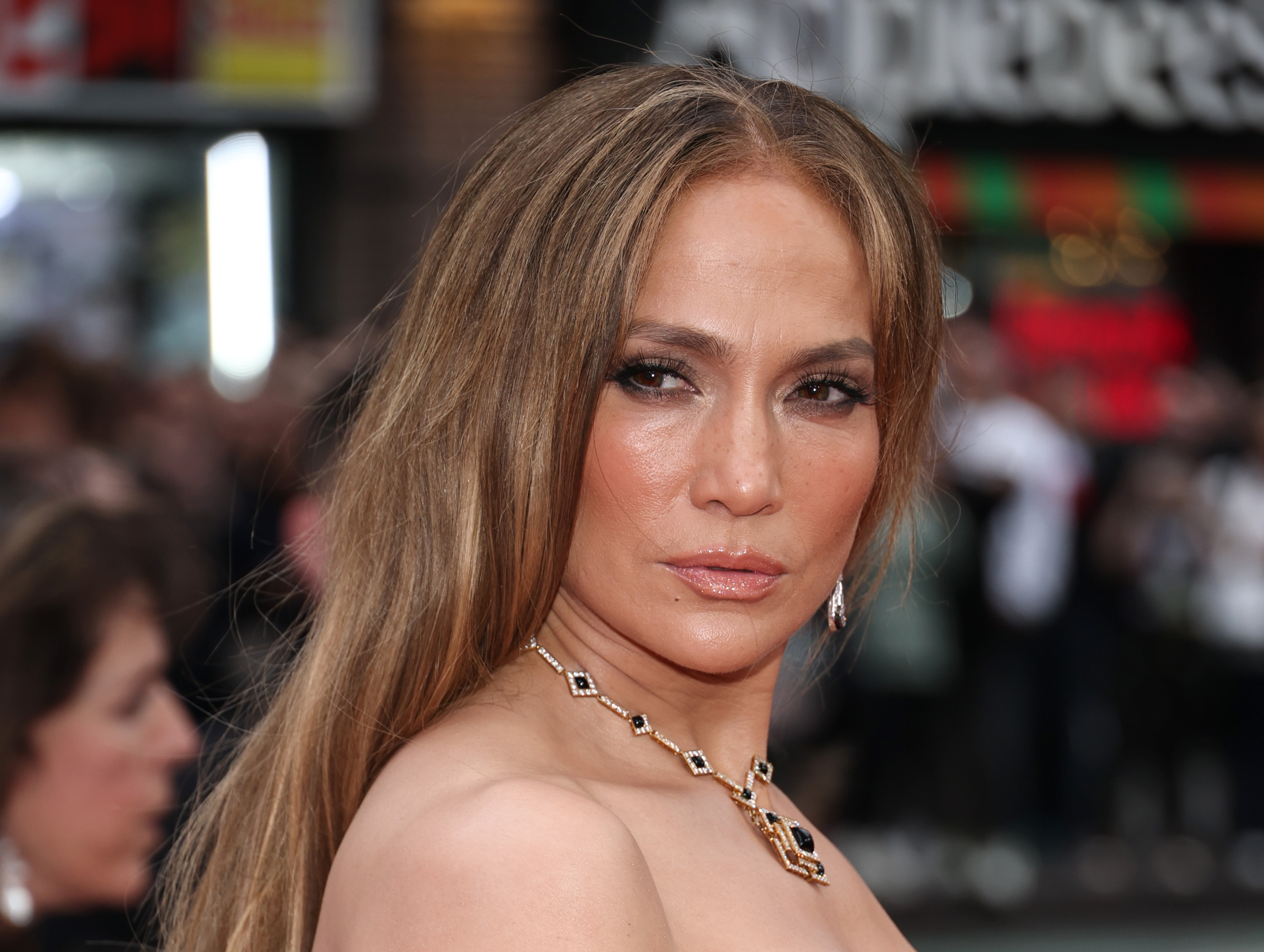 Jennifer Lopez at the "Good Night, And Good Luck" Broadway opening night at Winter Garden Theatre on April 3, 2025, in New York. | Source: Getty Images