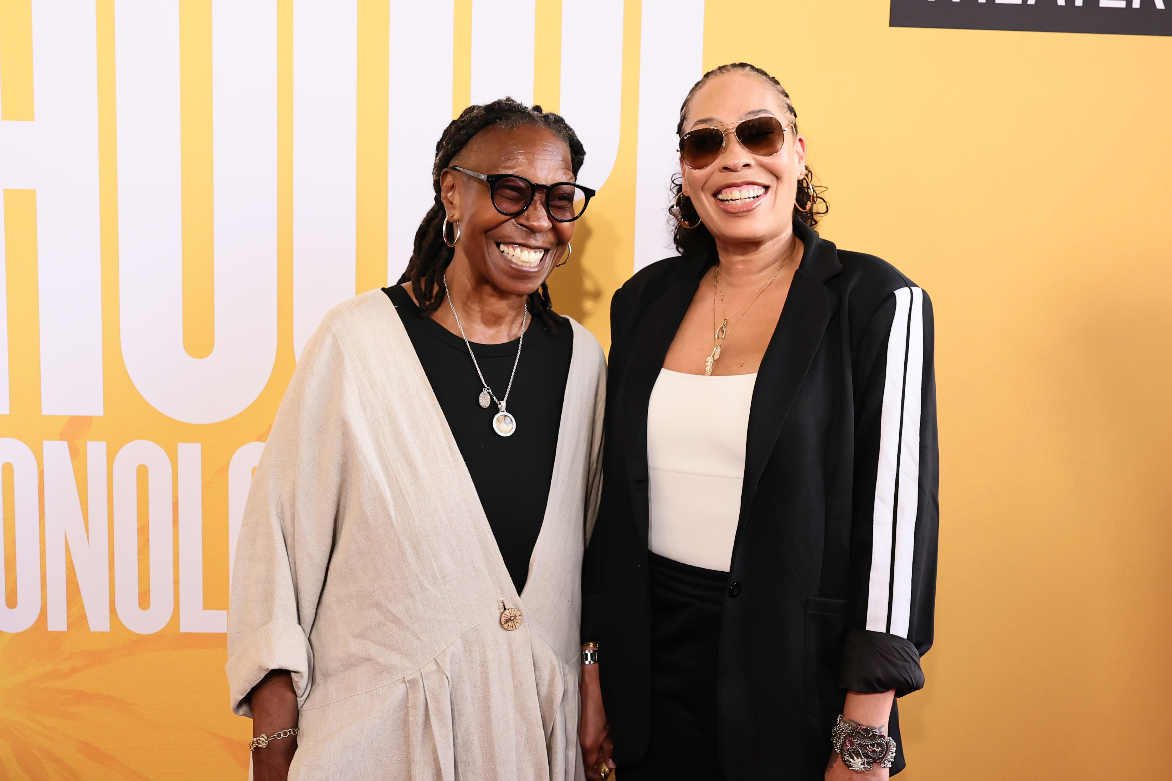 Whoopi Goldberg and Alexandrea Martin Dean share a laugh as they pose together at the opening night of "The Whoopi Monologues" in New York City on July 13, 2026. | Source: Getty Images