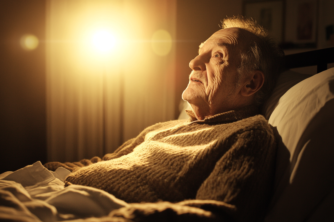 A happy man in his bed | Source: Midjourney