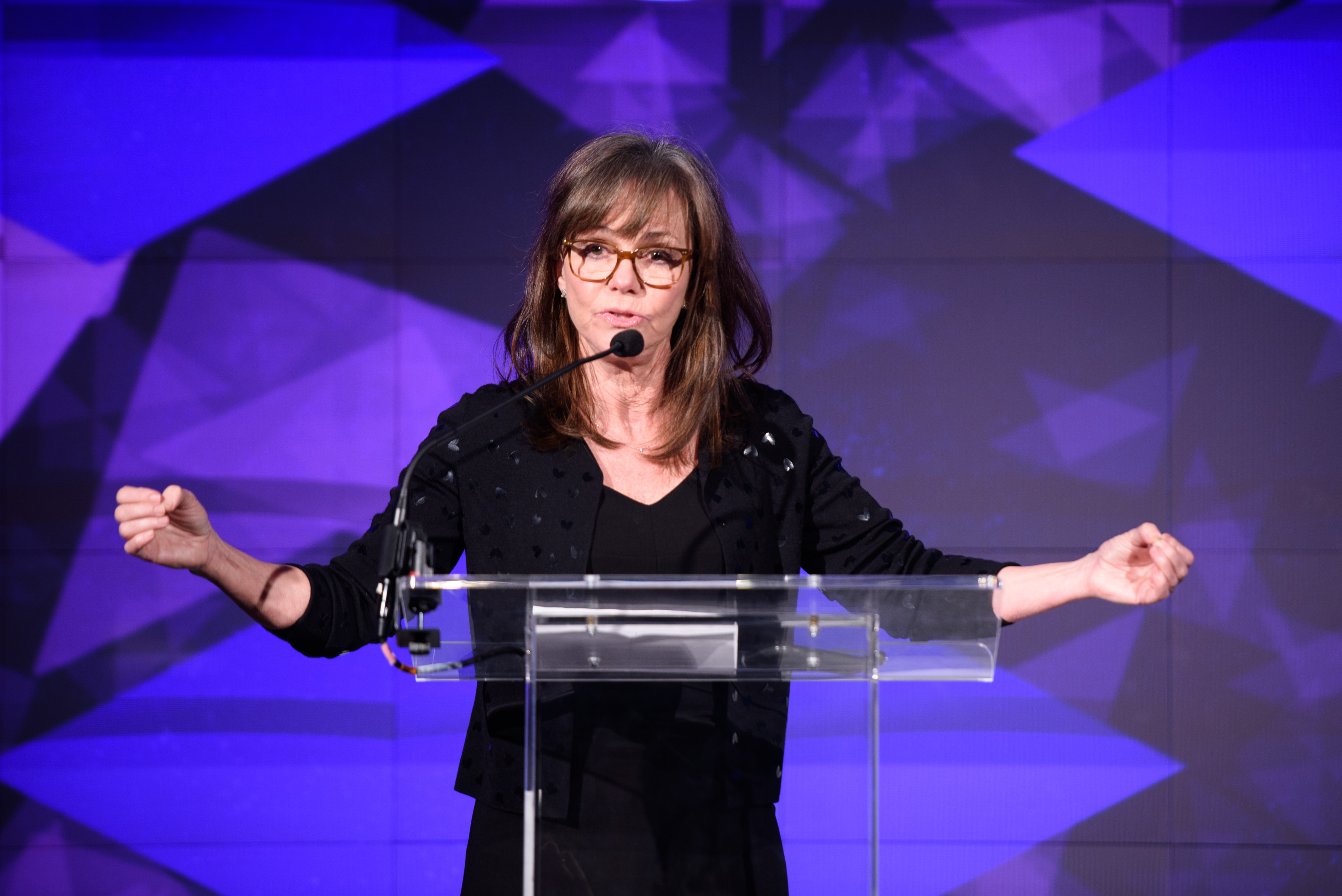 Sally Field speaks at the Voices of Solidarity 2016 at IAC HQ on December 5, 2016 in New York City. | Source: Getty Images