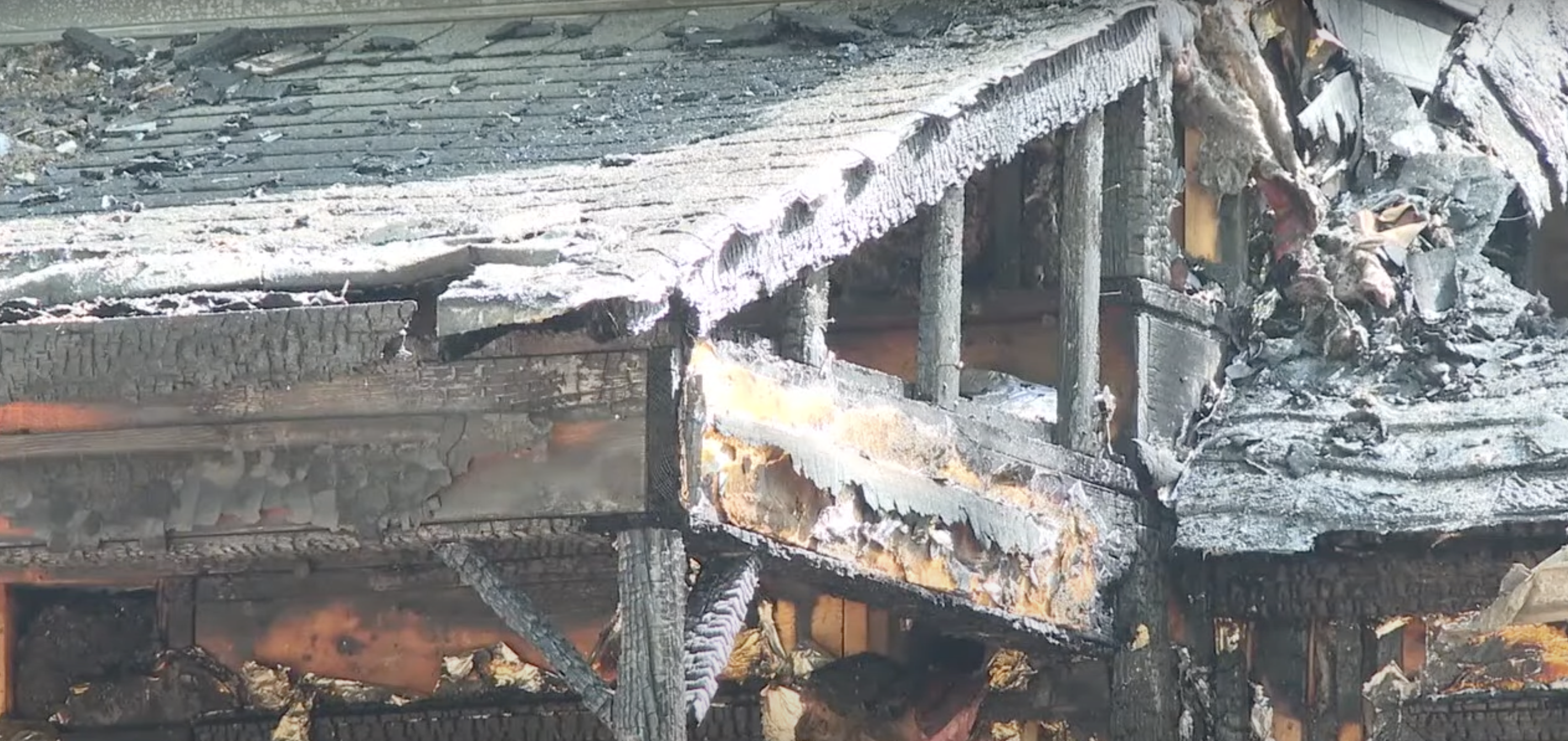 The aftermath of the fire as seen in a YouTube video dated April 8, 2024 | Source: Youtube.com/@fox5atlanta