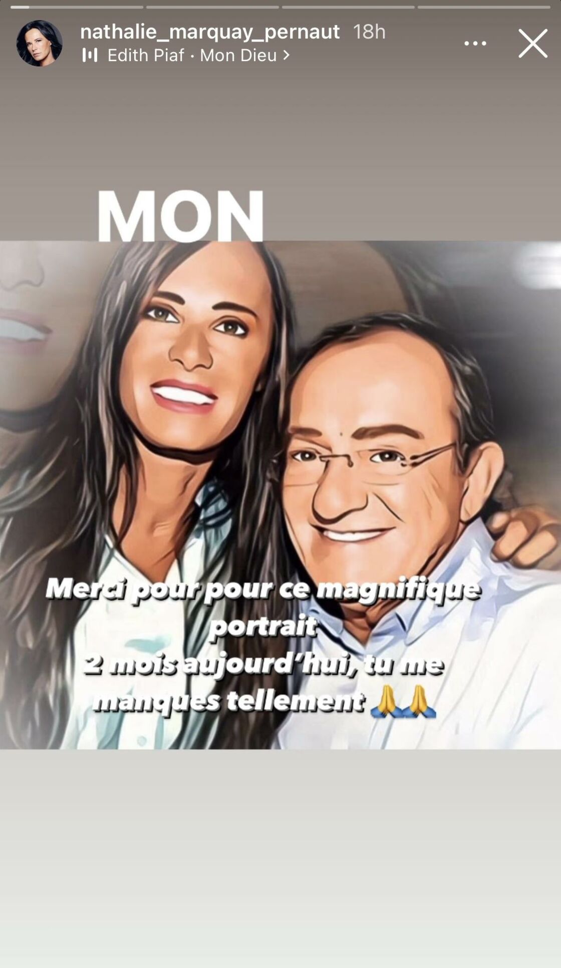 Photo de Jean-Pierre Pernaut et sa femme. | Photo : Story Instagram / nathalie_marquay_pernaut