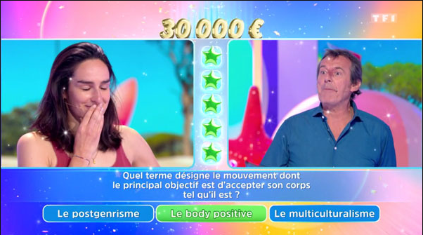 Caroline et Jean-Luc Reichmann sur le plateau des "12 coups de midi" | Photo : TF1.