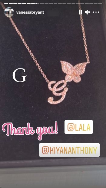 Vanessa Bryant thanking La La Anthony for her gift in honor of her late daughter Gigi | Source: Instagram/vanessabryant