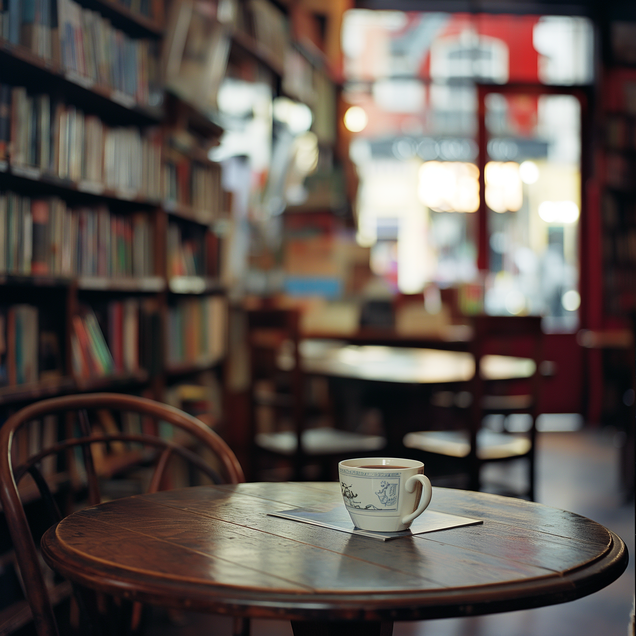 A cup on a table in a coffee shop | Source: Midjourney