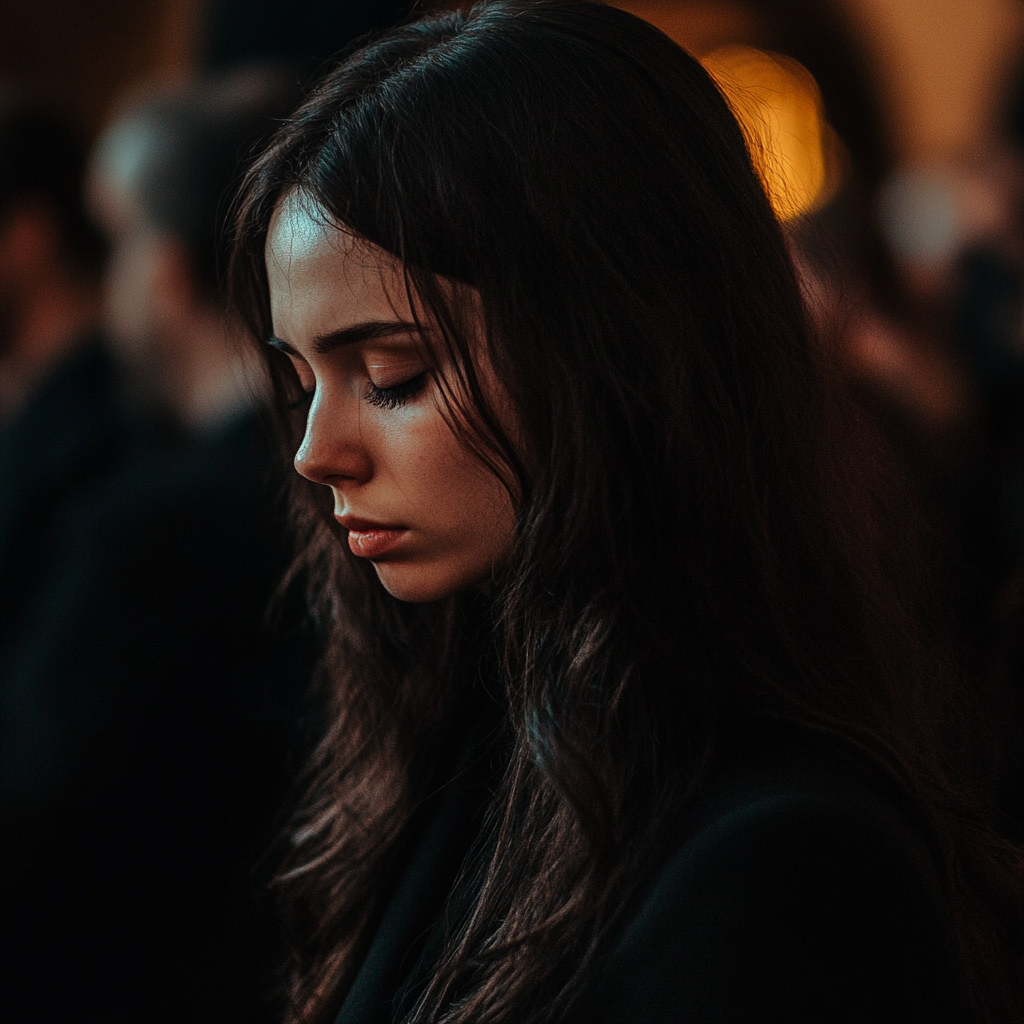 A woman at a funeral | Source: Midjourney