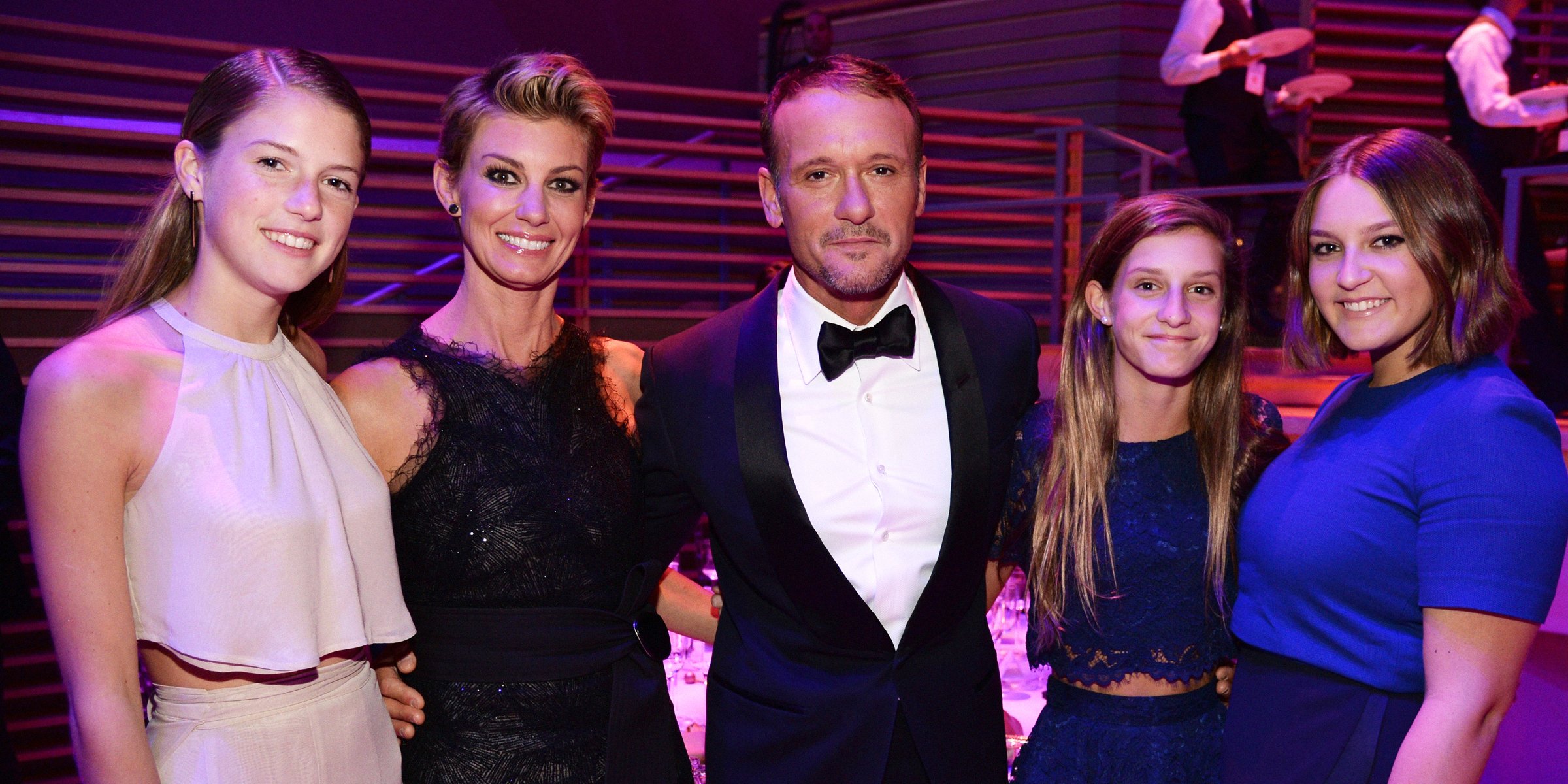 Gracie McGraw, Faith Hill, Tim McGraw, Audrey McGraw, and Maggie McGraw, 2015 | Source: Getty Images