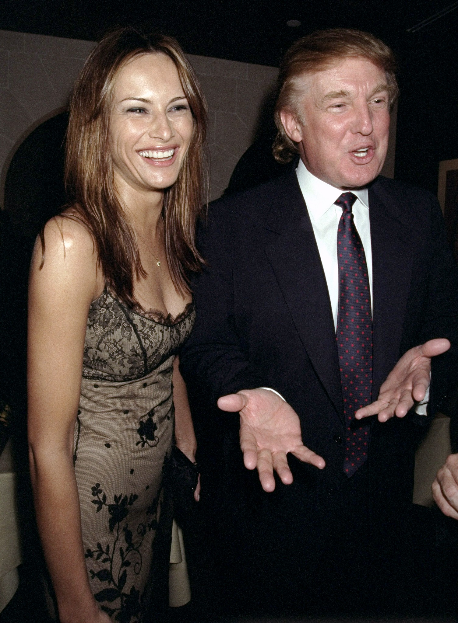 Melania and Donald Trump at the MetroGuide launch party on February 3, 1999. | Source: Getty Images