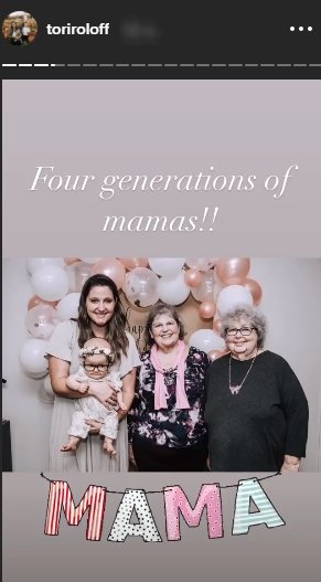 Tori strikes a pose with her daughter, mother, and grandmother | Source: Instagram/@toriroloff