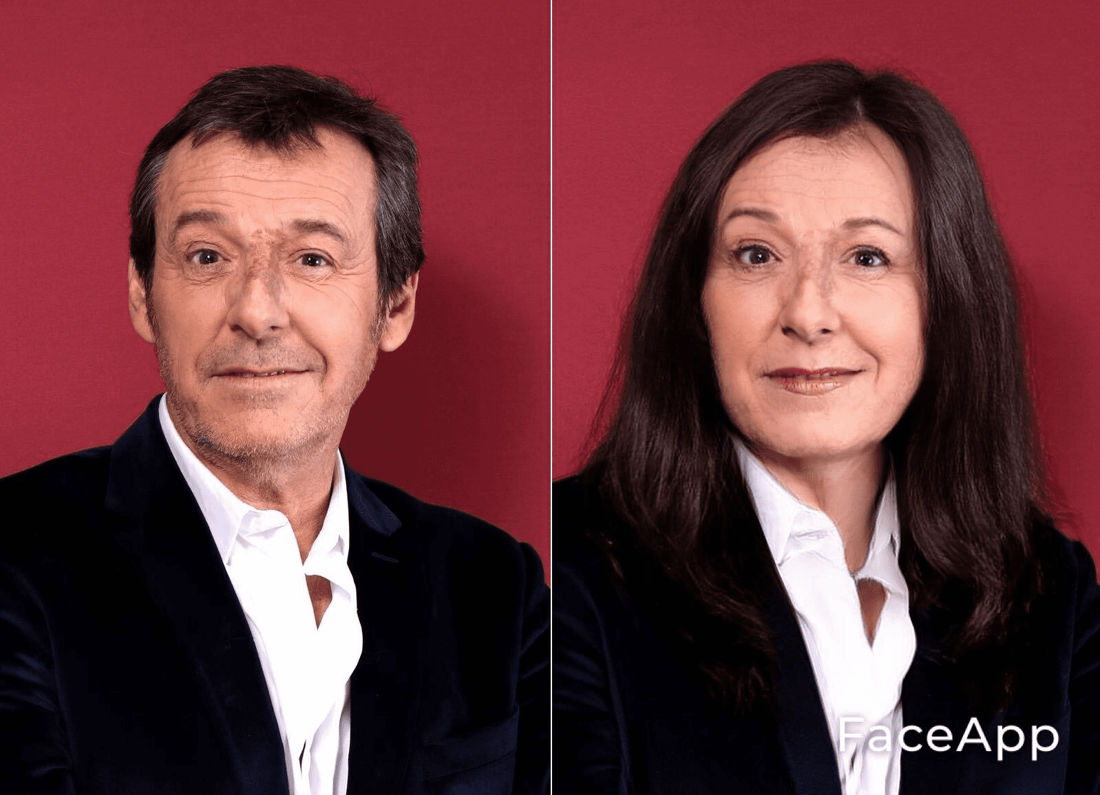 Jean-Luc Reichmann en femme. l Source : Getty Images/Face App Jean-Luc Reichmann en femme. l Source : Getty Images/Face App