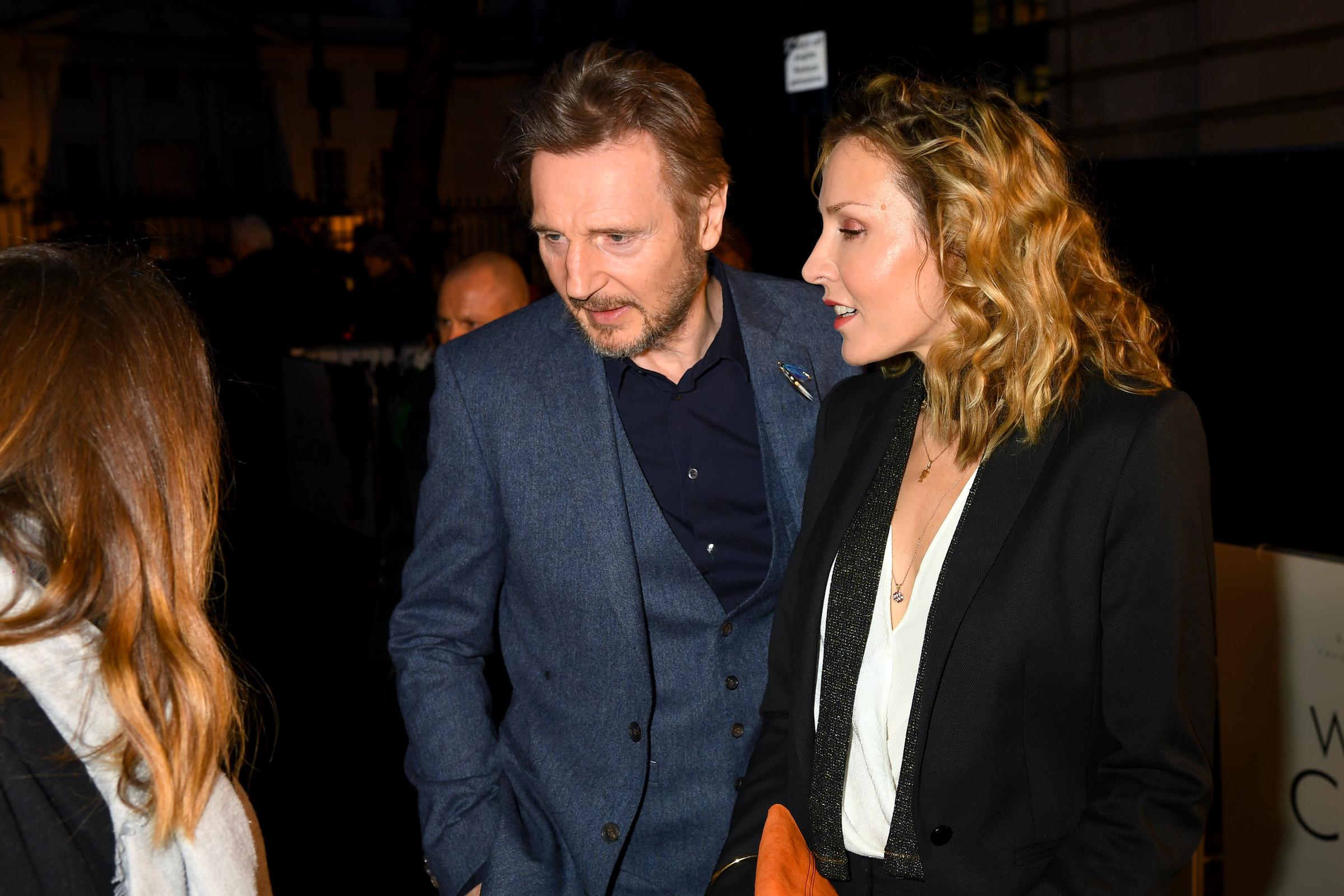 Liam Neeson and Freya St Johnston attend "The White Crow" premiere held at The Curzon Mayfair on March 12, 2019 in London, England | Source: Getty Images