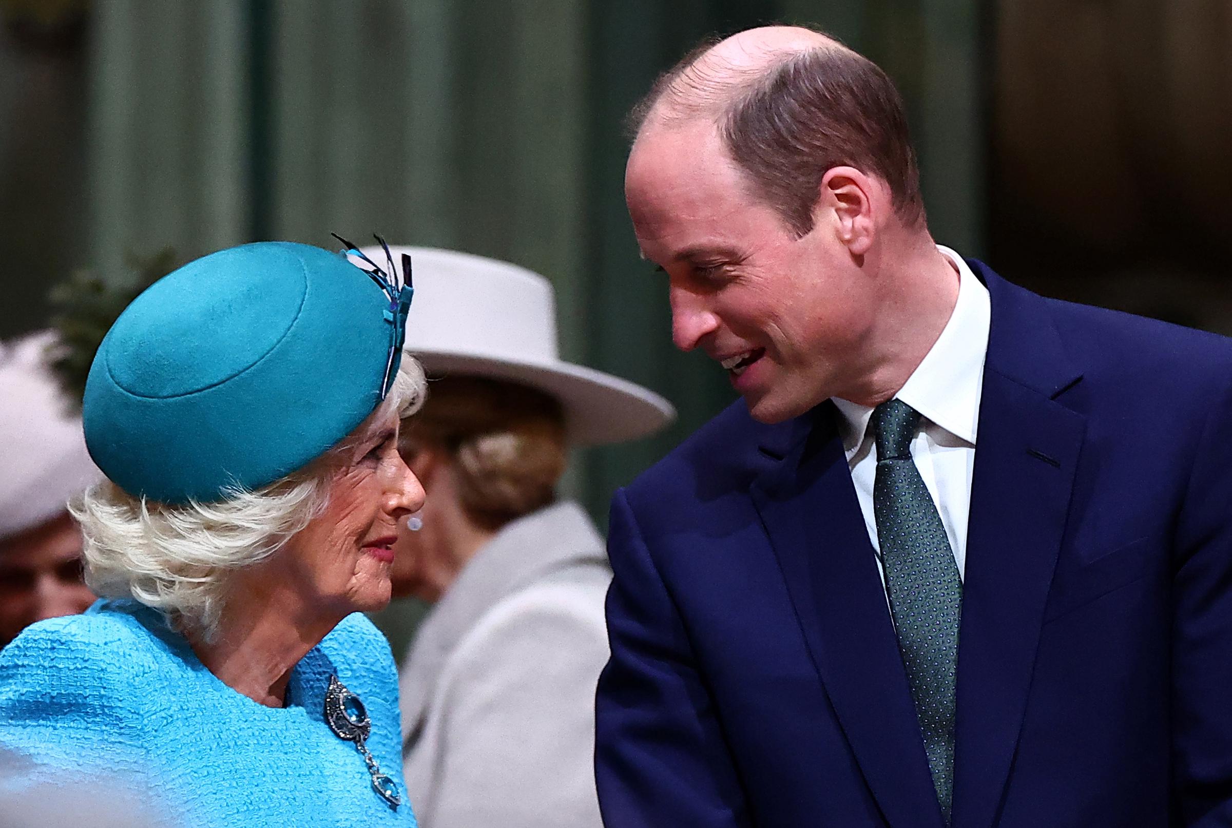 Queen Camilla and Prince William speak at the 2024 Commonwealth Day Service at Westminster Abbey in London on March 11, 2024 | Source: Getty Images