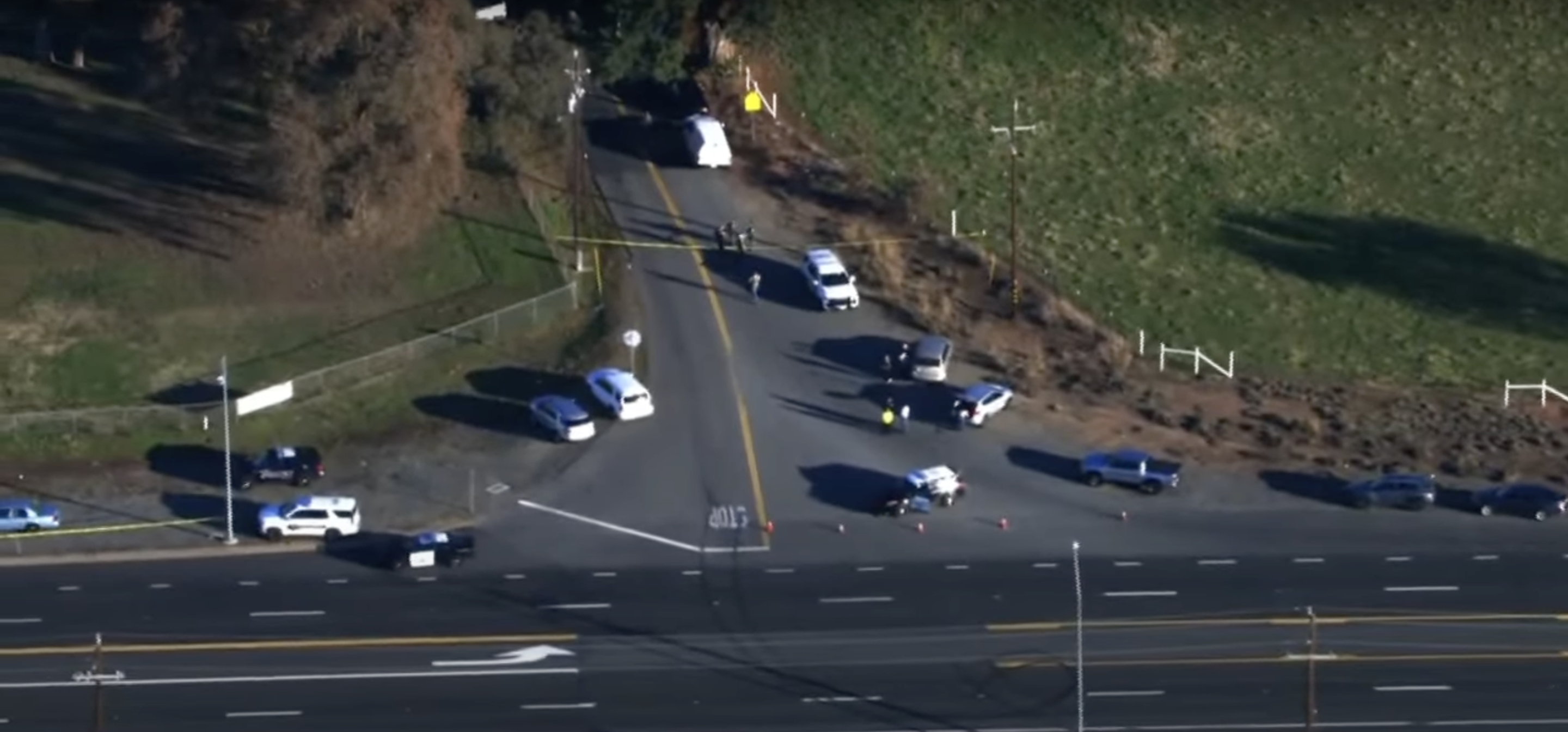 A scene from the reported shooting at the Feather River Adventist School. | Source: YouTube.com/KCRA