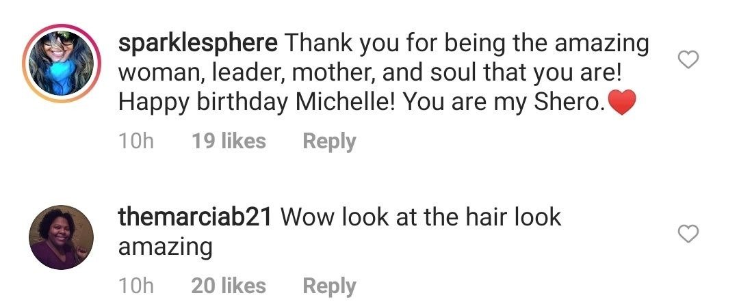 Fans comments on Michelle Obama’s post on January 17, 2021 | Photo: Instagram/michelleobama