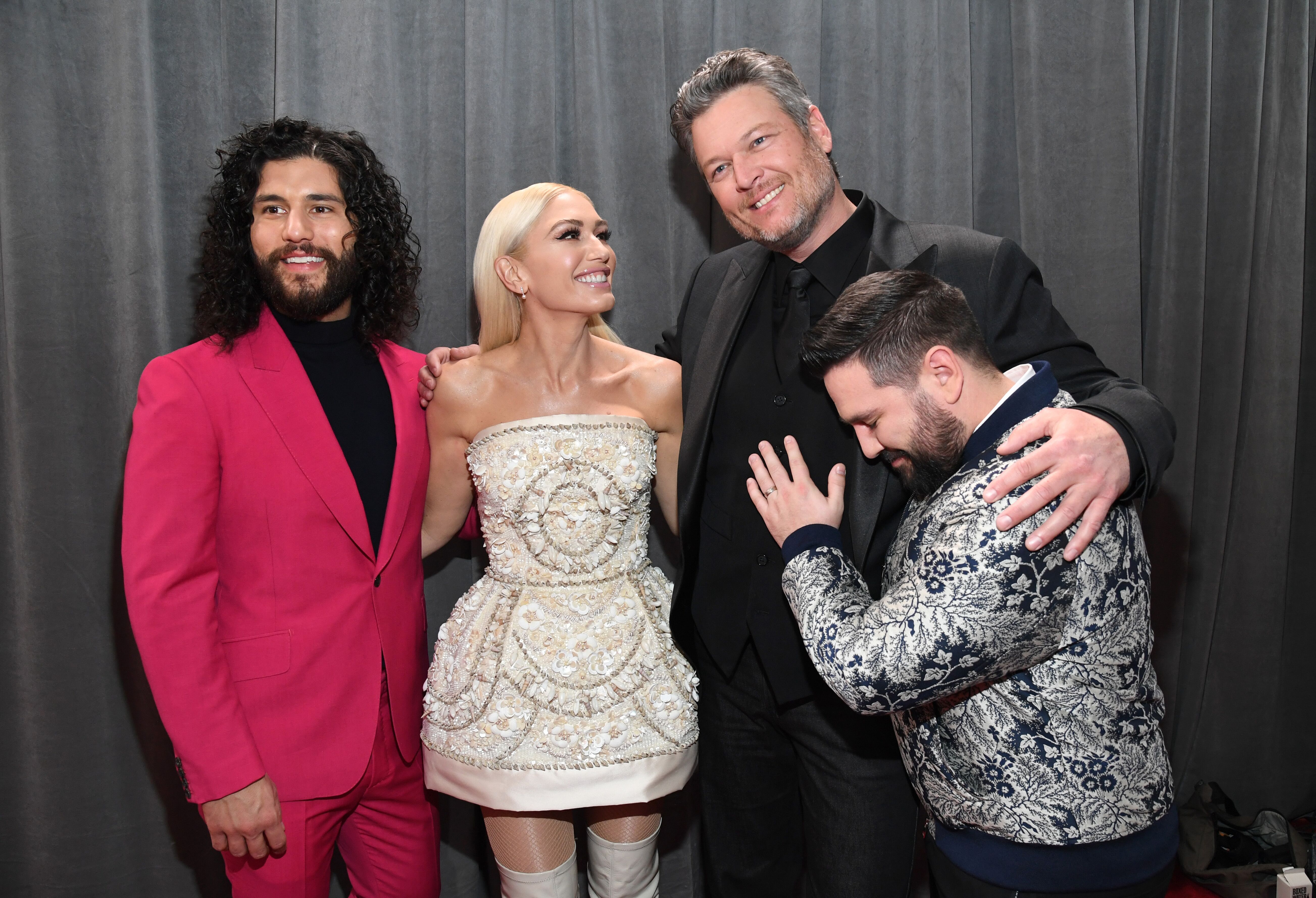 Dan Smyers, Gwen Stefani, Blake Shelton, and Shay Mooney at the 62nd Annual Grammy Awards on January 26, 2020, in Los Angeles, California | Photo: Kevin Mazur/Getty Images