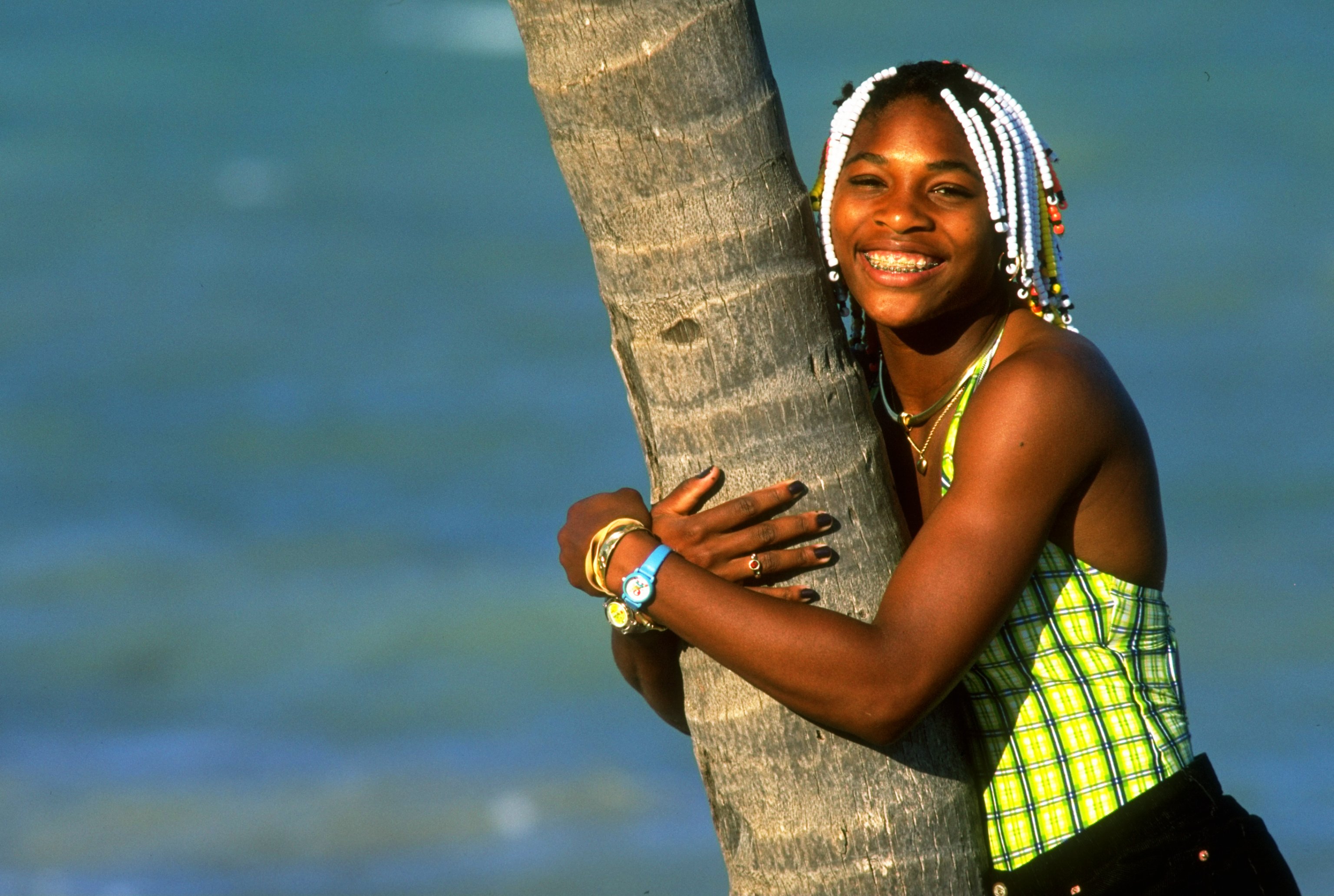 Serena Williams during a break from the Lipton Championships in Key Biscayne, Florida, on Mar 25, 1998. | Source: Getty Images