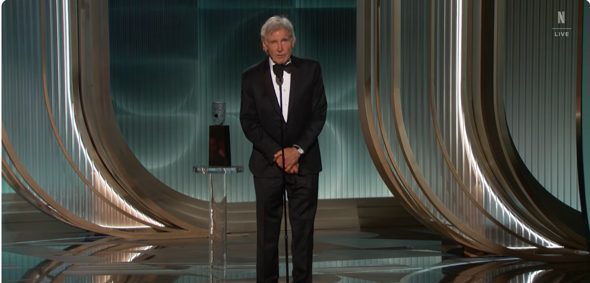 Harrison Ford pays tribute to those who help-ed shape his path to success. | Source: YouTube/Netflix