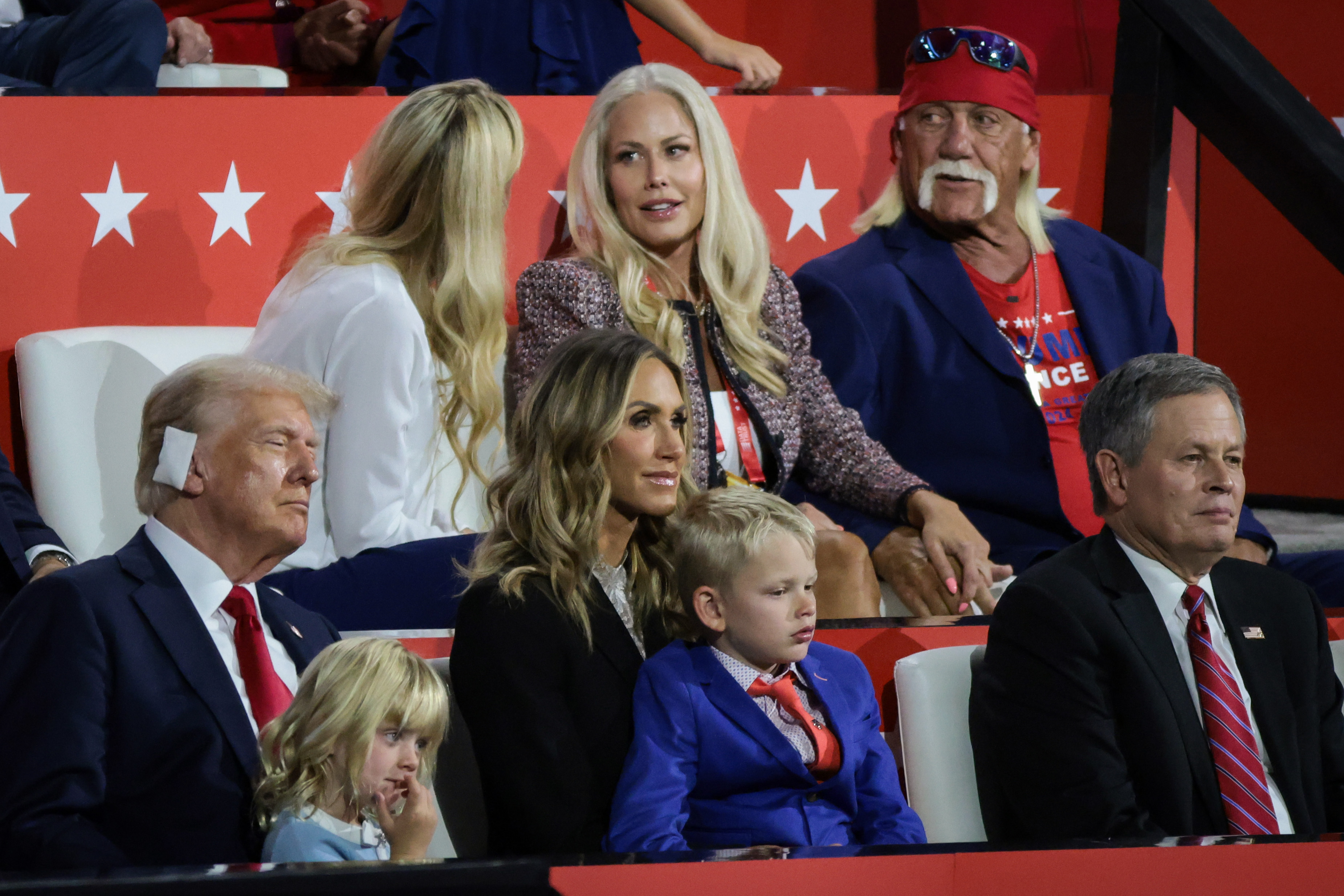 Sky Daily and Hulk Hogan on the fourth day of the Republican National Convention at the Fiserv Forum on July 18, 2024, in Milwaukee, Wisconsin. | Source: Getty Images