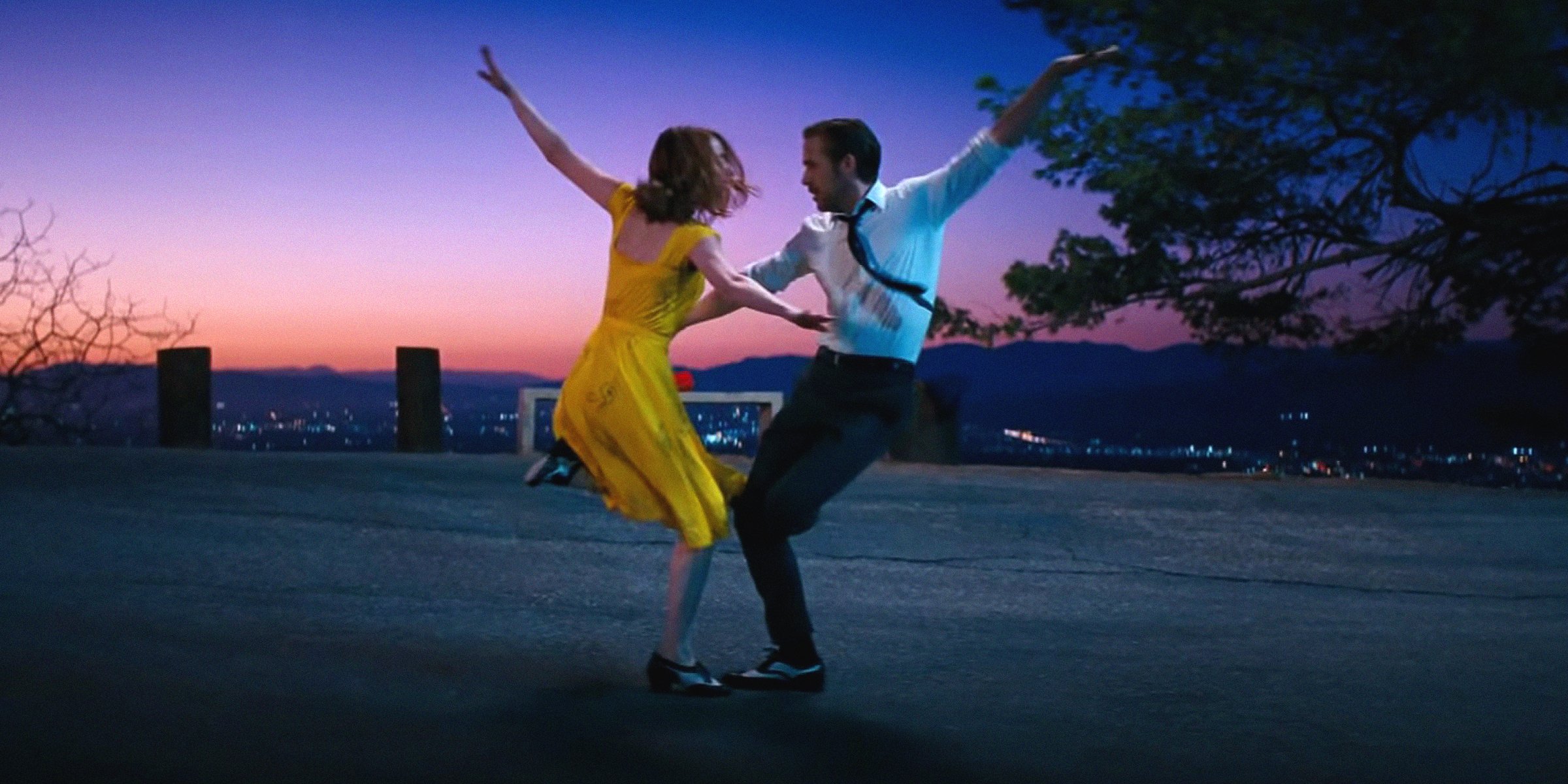 Characters Mia Dolan and Sebastian Wilder from "La La Land" dancing together. | Source: youtube.com/YouTube Movies