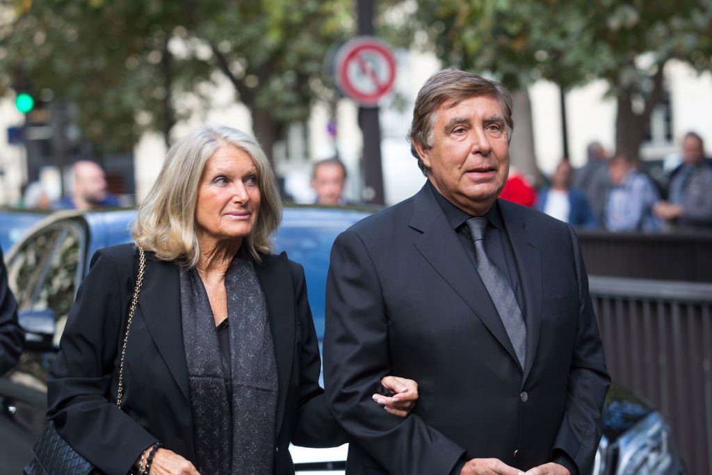 Le couple à l'enterrement de Mireille Darc en 2017. l Source : Getty Images