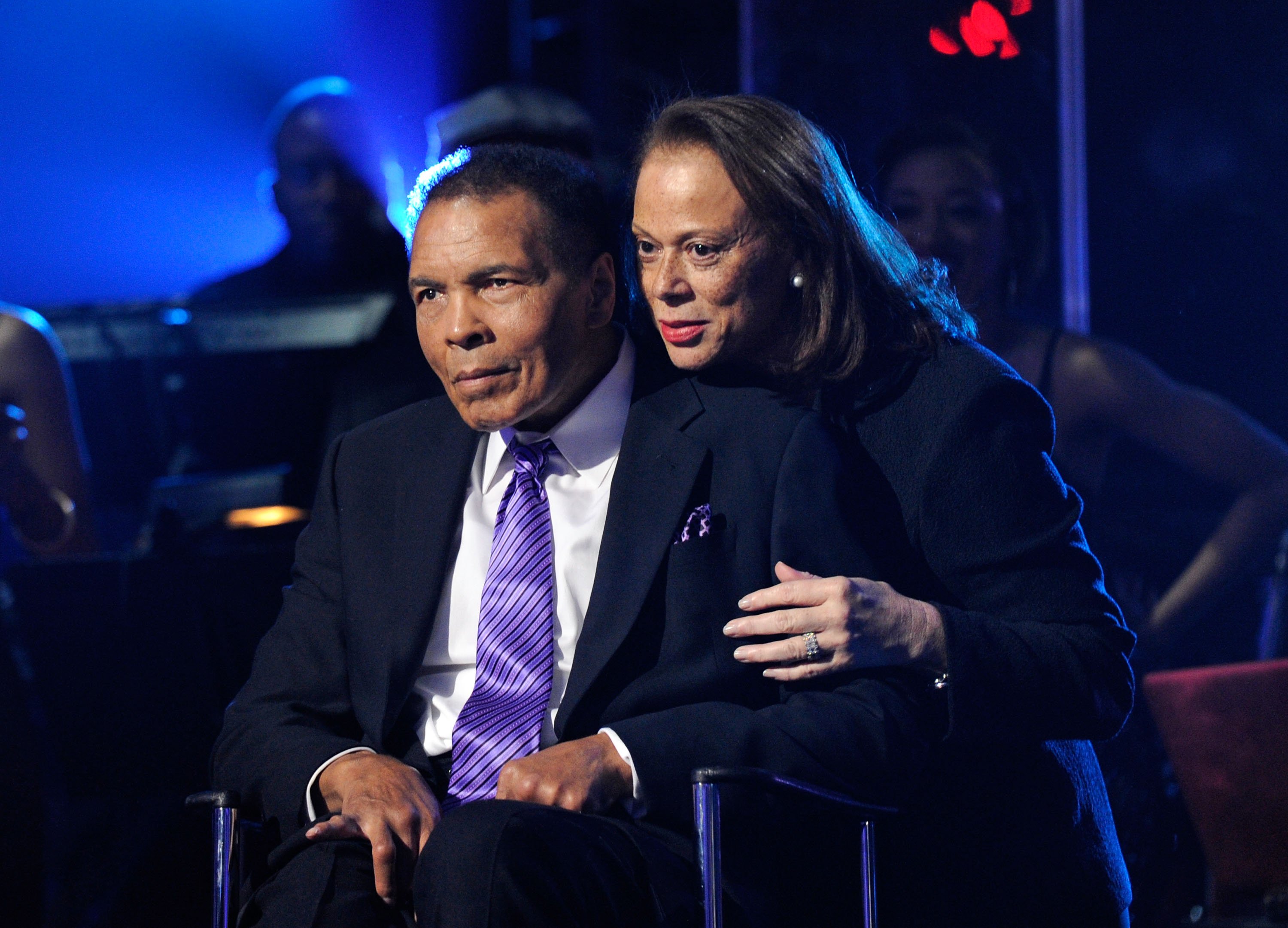 Muhammad Ali and wife Lonnie Ali celebrating Ali's 70th birthday at the MGM Grand Garden Arena on February 18, 2012 in Las Vegas, Nevada. | Source: Getty Images