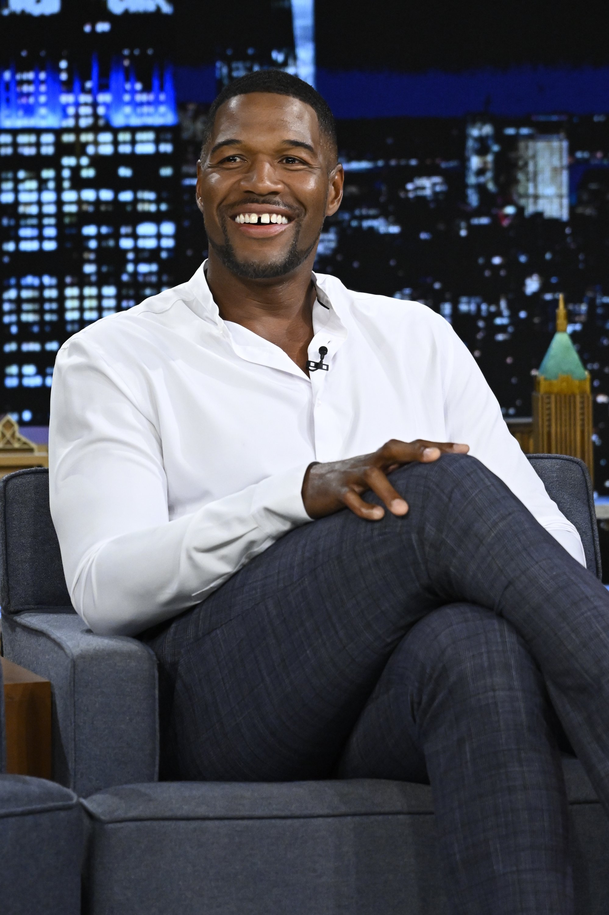 TV personality Michael Strahan during an interview on Tuesday, August 2, 2022. | Source: Getty Images