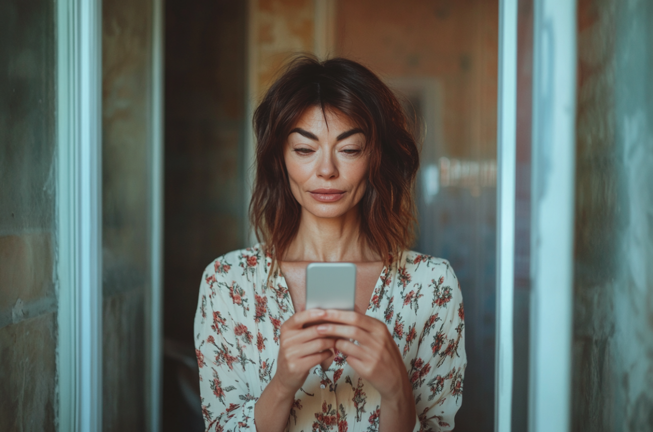 A woman reading a text | Source: Midjourney