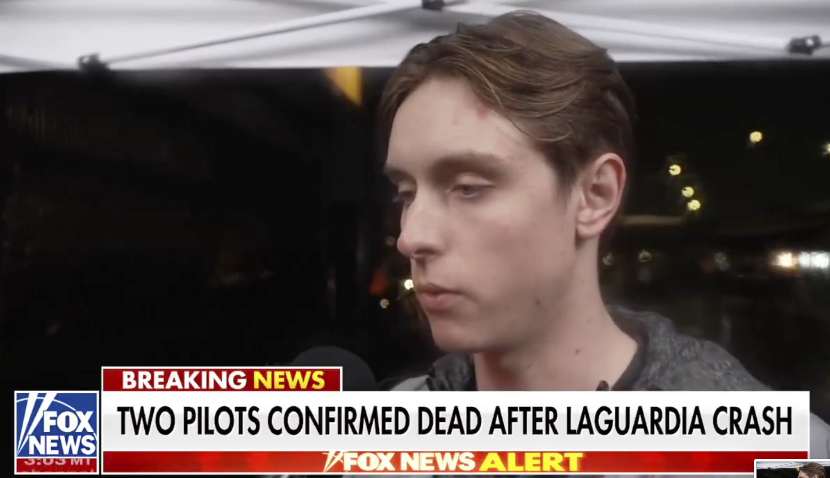 AIR Canada passenger gives an interview after LaGuardia plane crash | Source: https://x.com/FoxNews