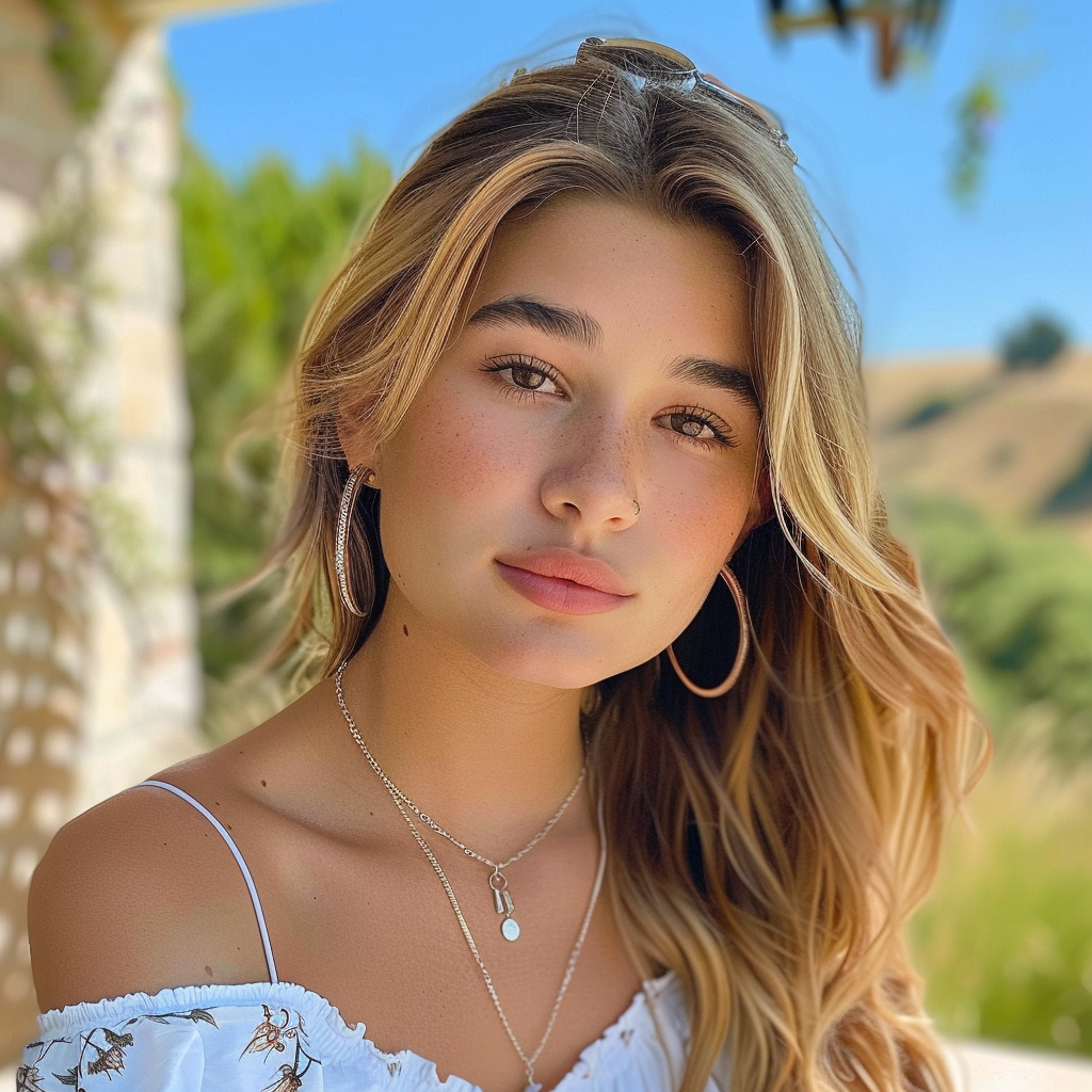 Speculative picture of what Justin and Hailey Bieber's daughter will look at 15 via AI | Source: Midjourney