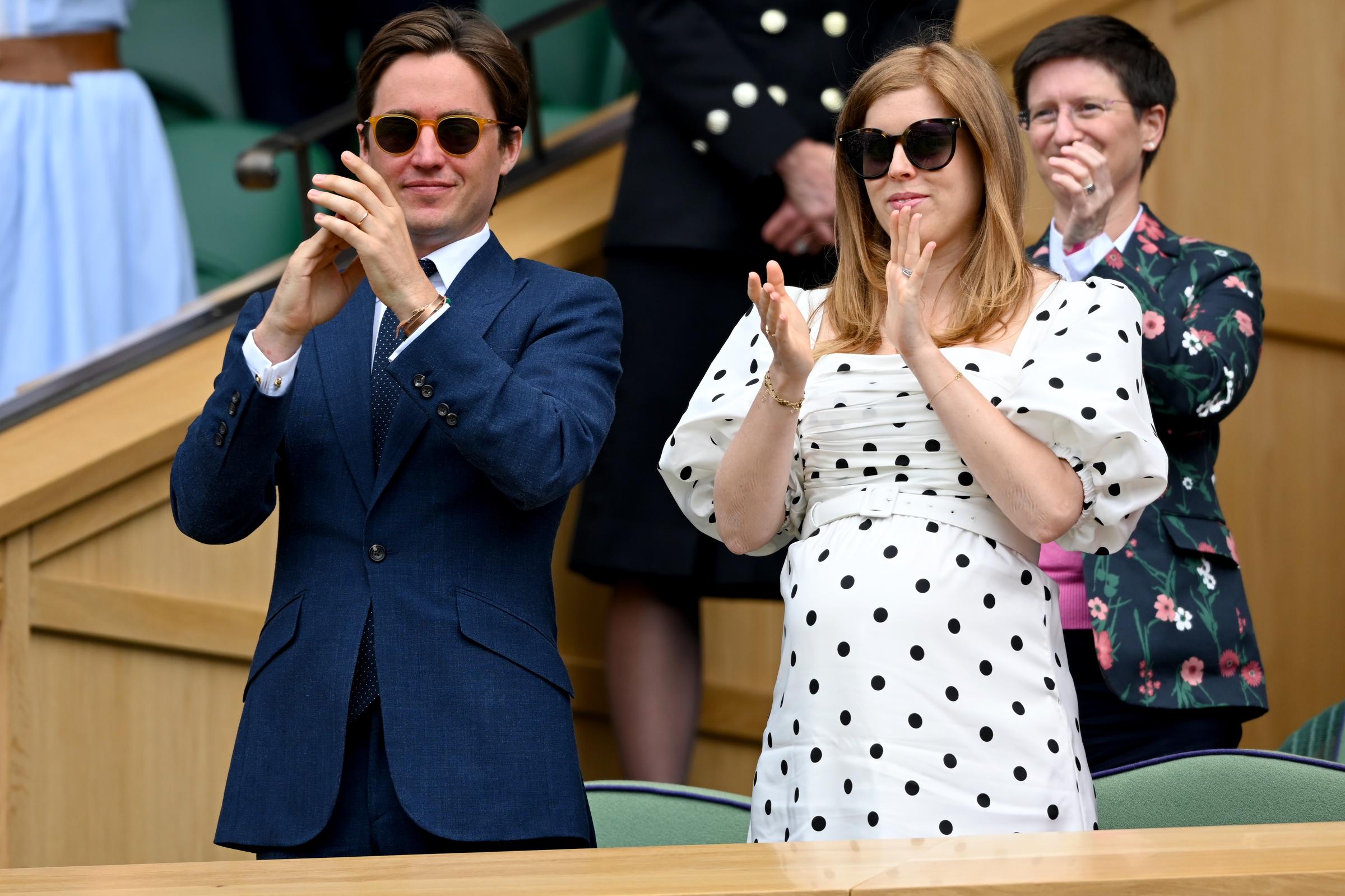 Edo Mapelli Mozzi and Princess Beatrice attend Wimbledon Championships Tennis Tournament at All England Lawn Tennis and Croquet Club on 8 July 2021 in London, England. | Source: Getty Images