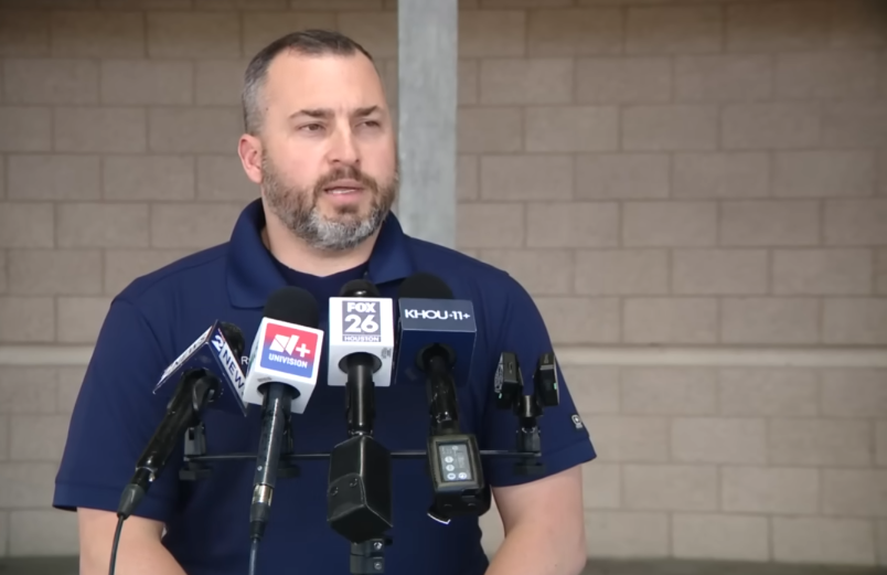 Public Information Officer Chad Rogers from the Pearland Police Department talking about Skyler Hopson discovery, from a video posted on March 11, 2026 | Source: YouTube/FOX 26 Houston